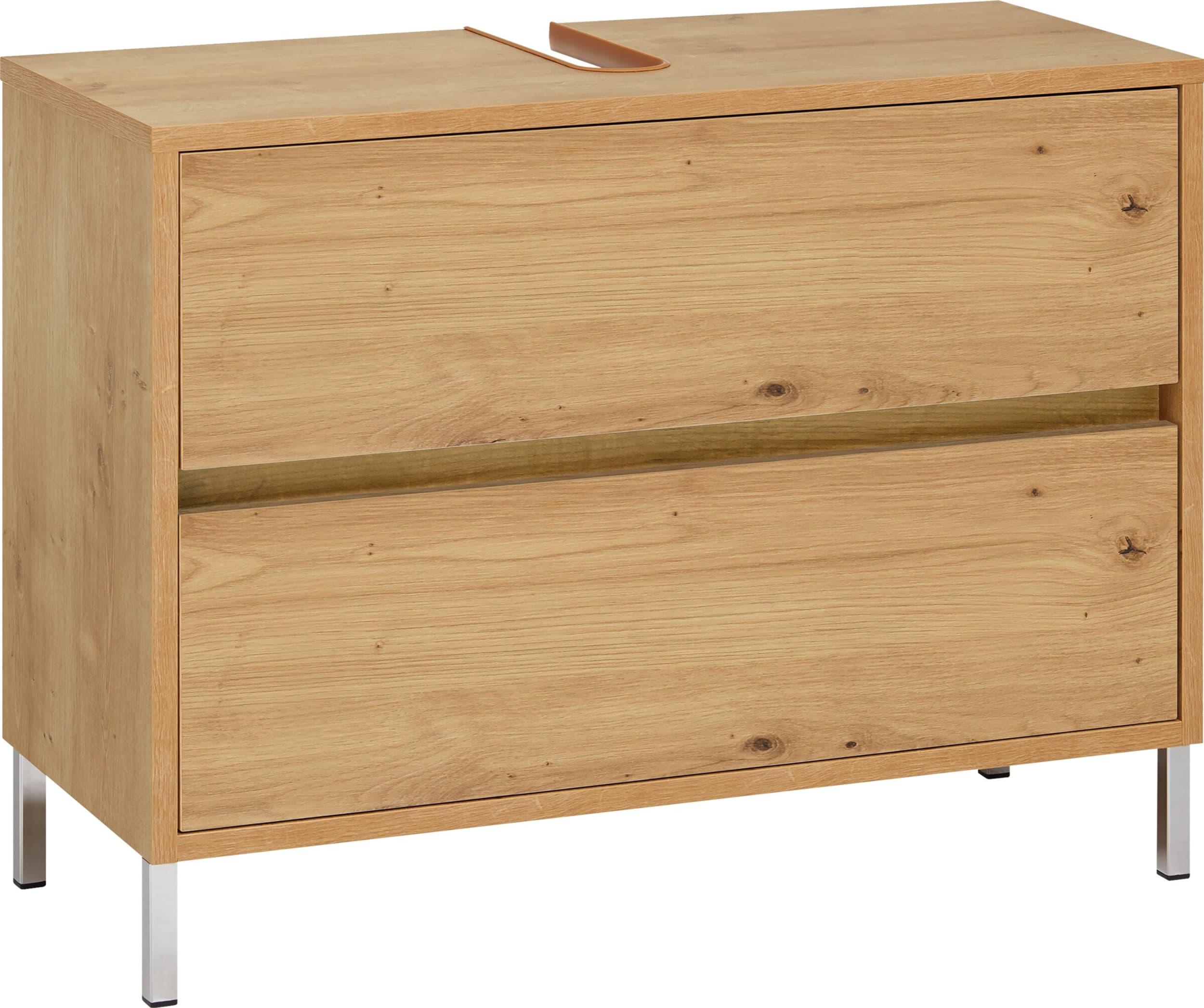 Meuble sous-lavabo SIERRA, Chêne, Aggloméré (bois mélangé), 80x35x60, Micasa