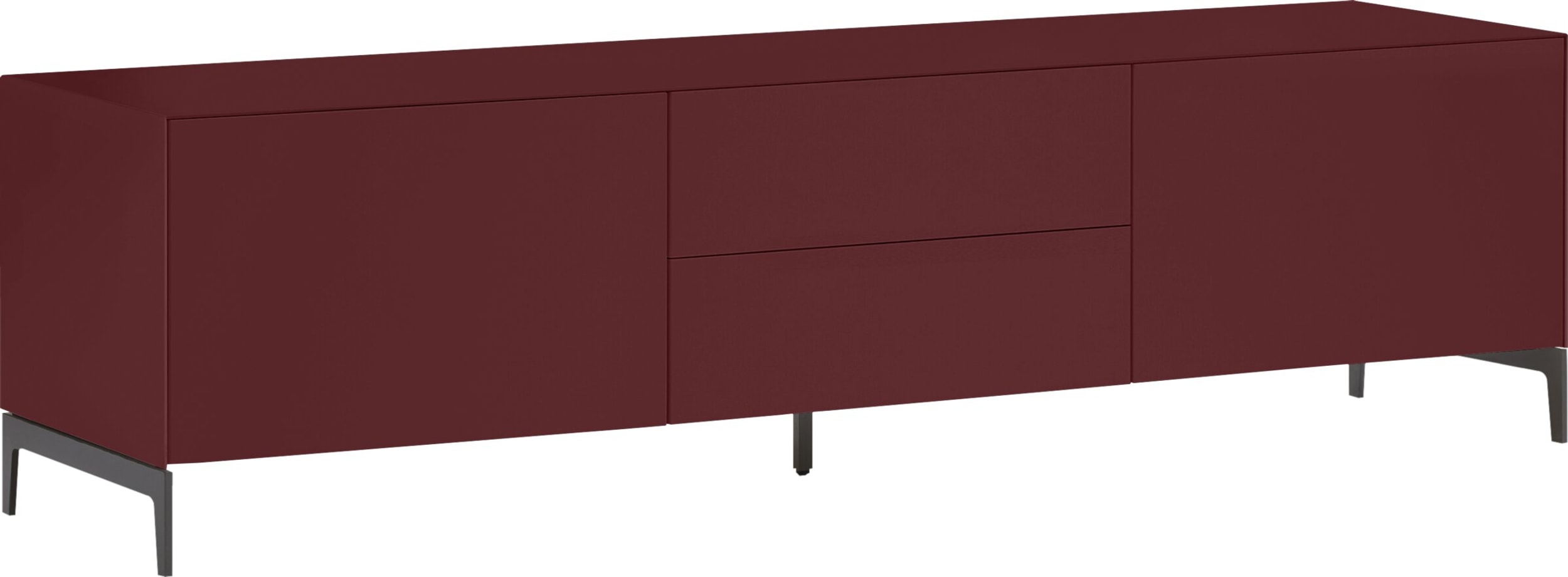 Buffet bas LUX, Rouge foncé, MDF (bois mélangé), 180x46x49.5, Micasa