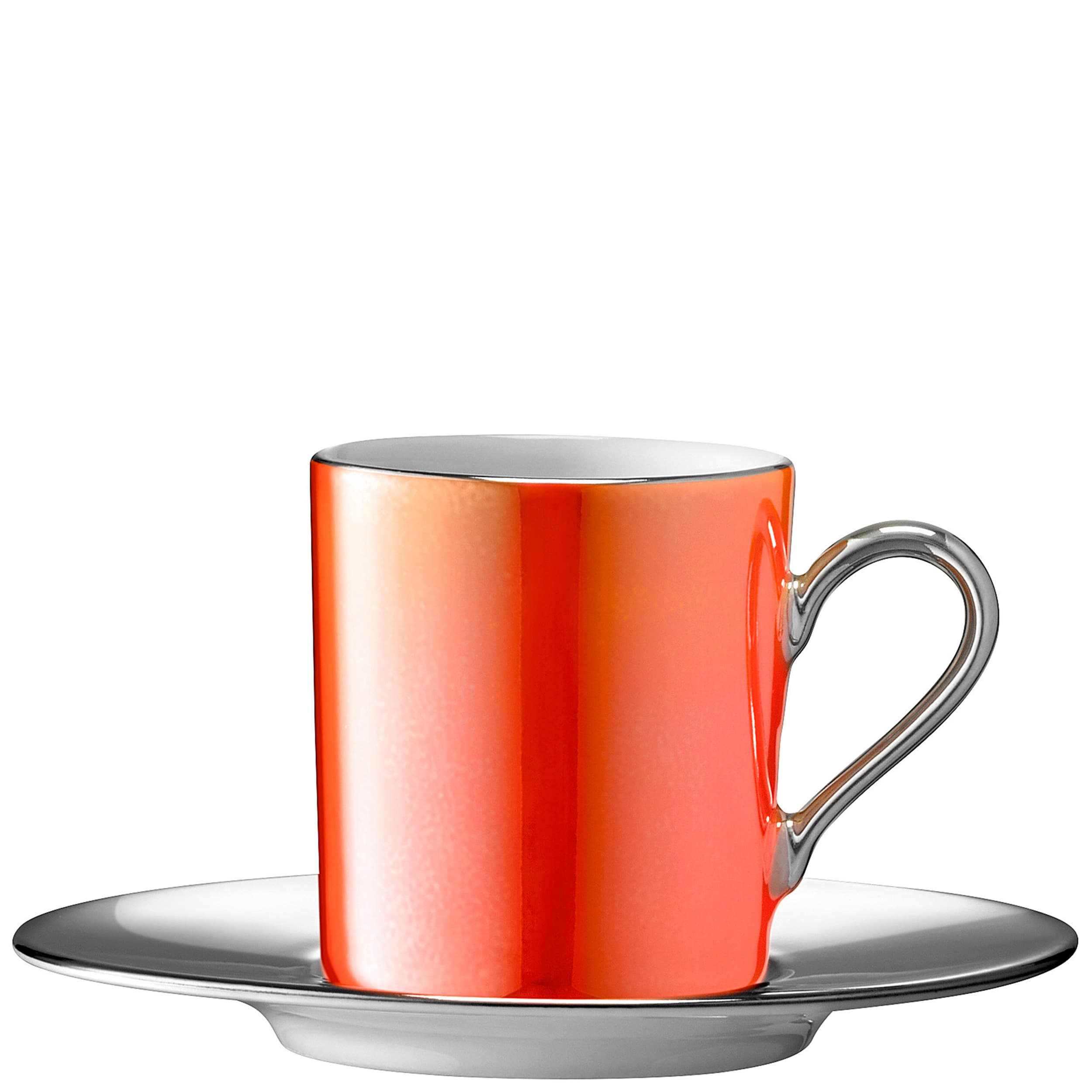 LSA Tasse à café & soucoupe PALAZZO, Orange foncé, 6x11