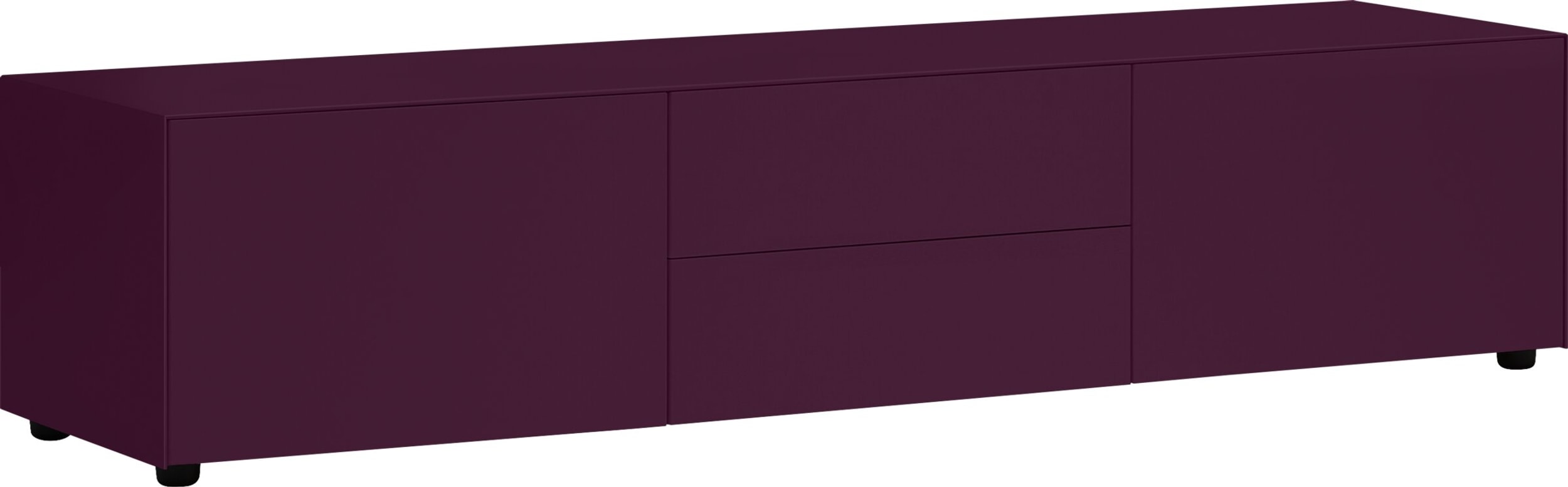 Buffet bas LUX, Aubergine, MDF (bois mélangé), 180x46x37.5, Micasa