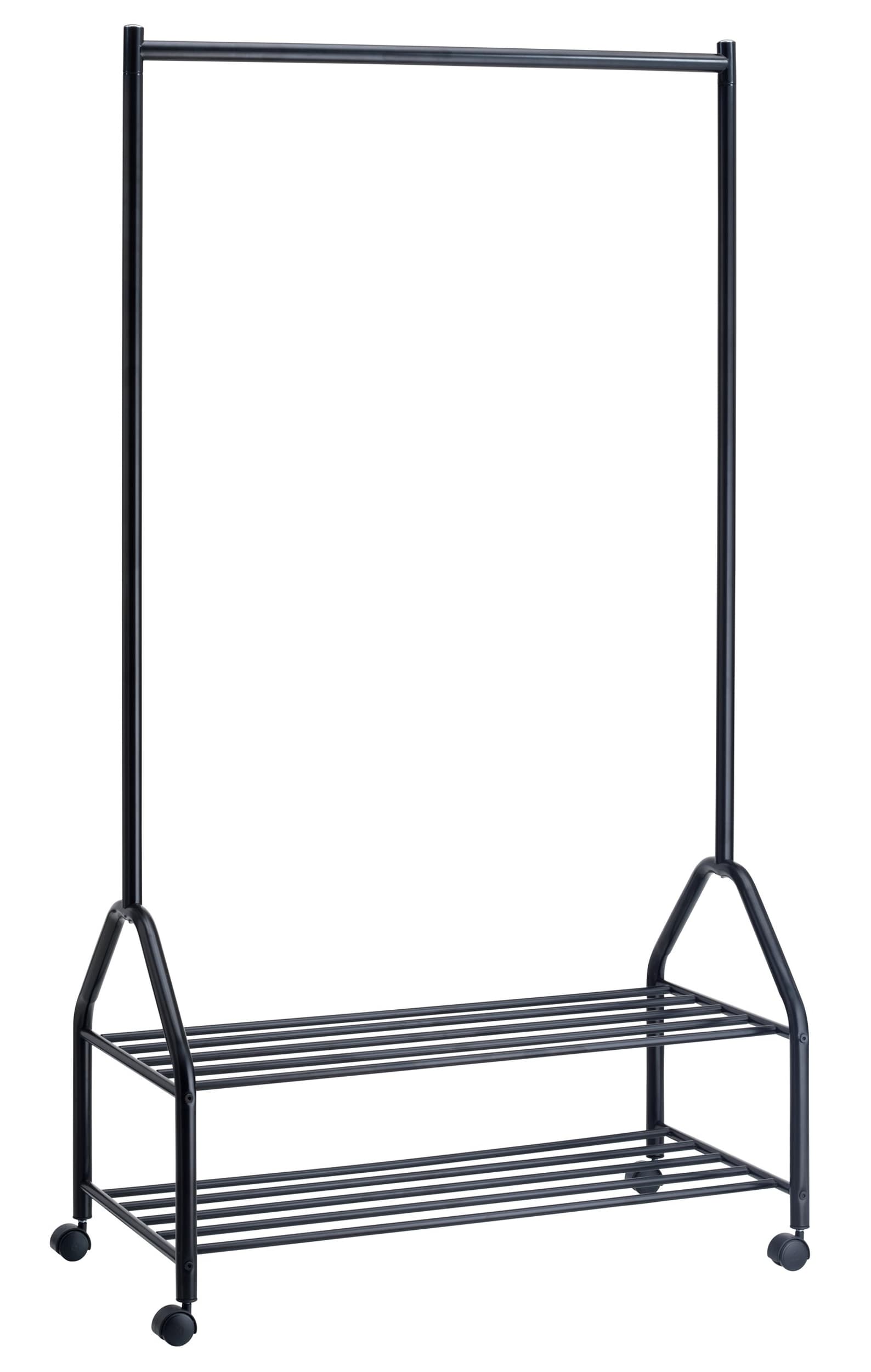 Vestiaire à roulettes JASON, Noir, 85x45x159, Micasa