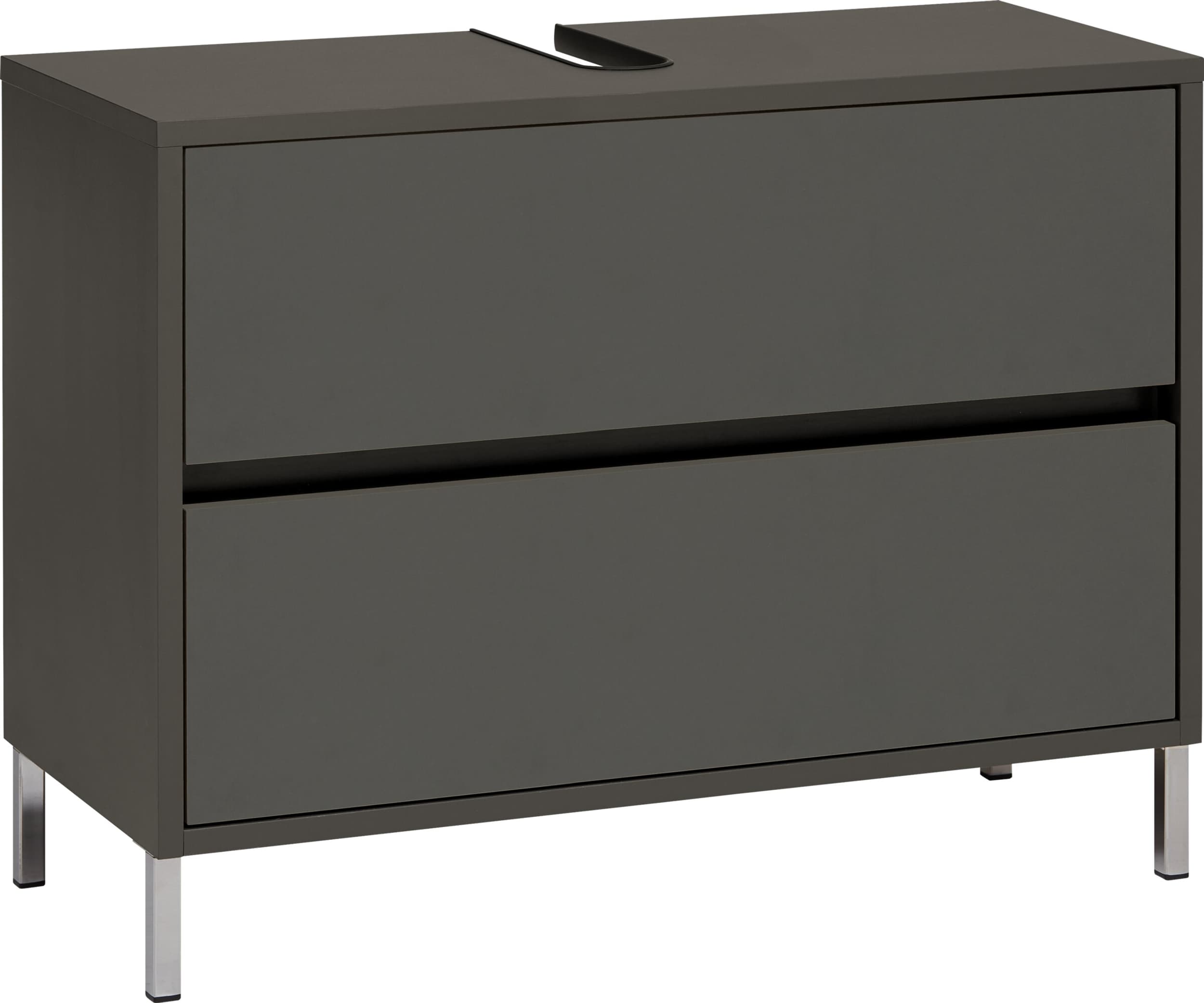 Meuble sous-lavabo SIERRA, Anthracite, Aggloméré (bois mélangé), 80x35x60, Micasa
