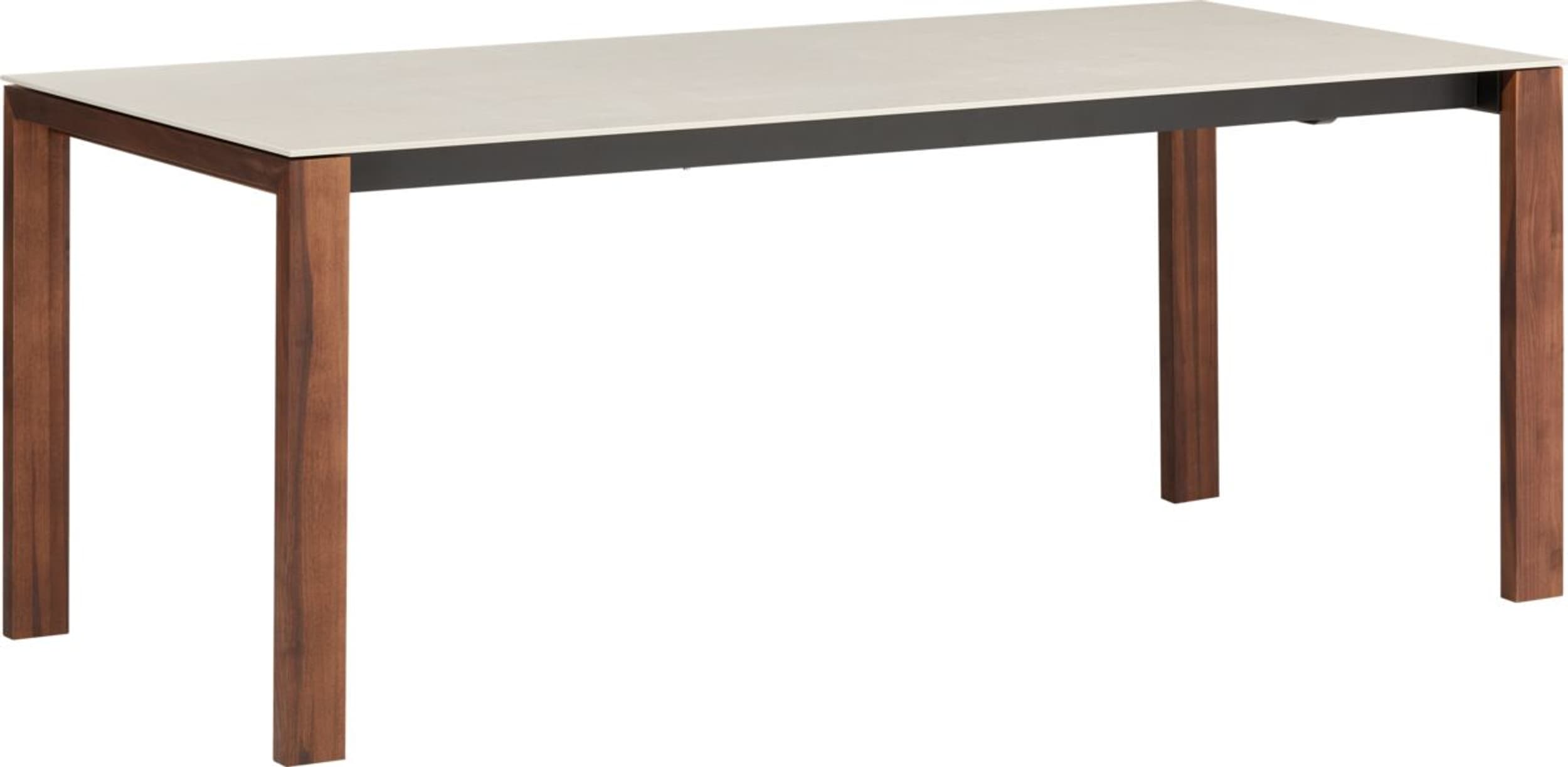 Table à rallonge MEDICI, DANAE, Noyer massif, 190x90x75, Micasa