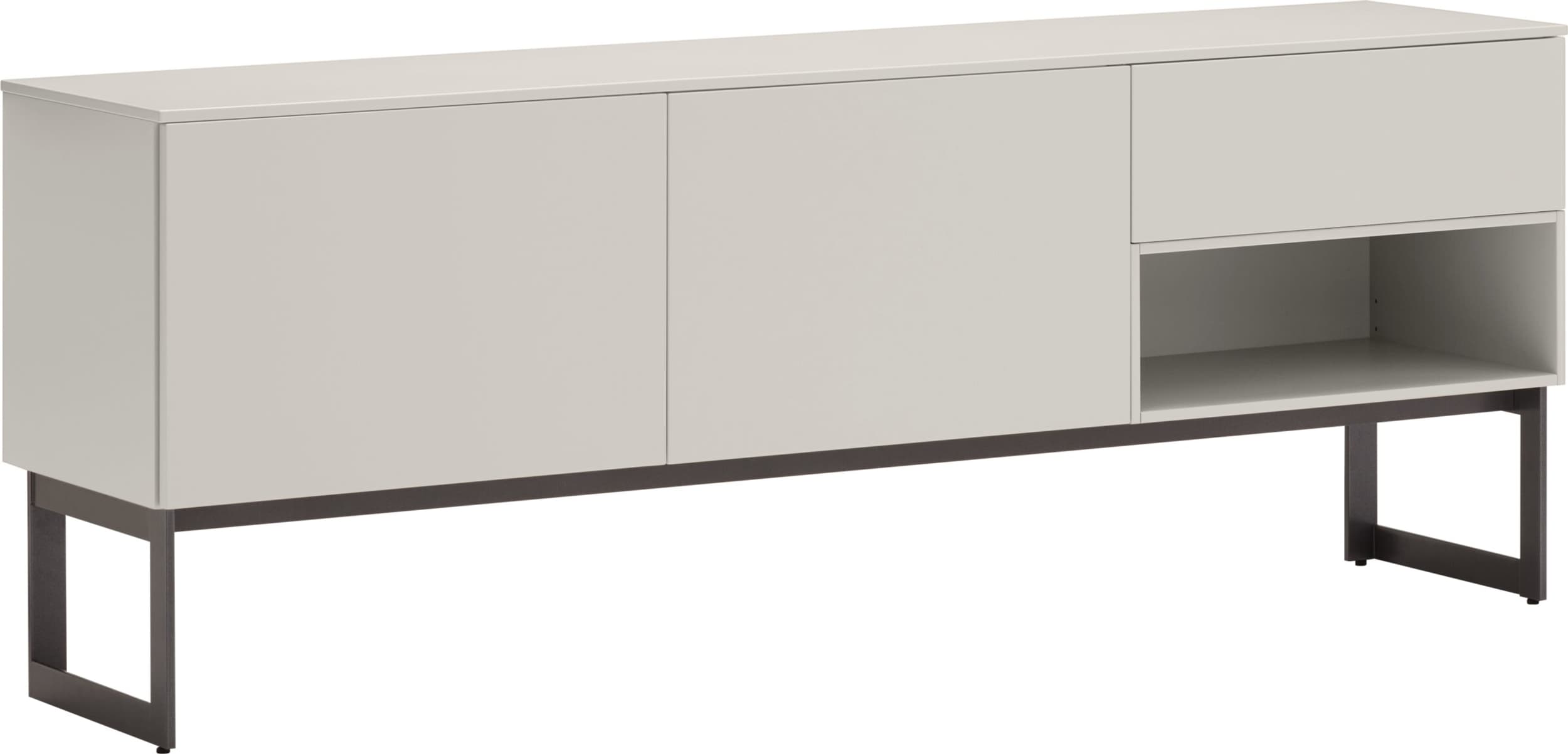 Buffet bas TILL, Gris taupe, Aggloméré (bois mélangé), 168x41x64.6, Micasa