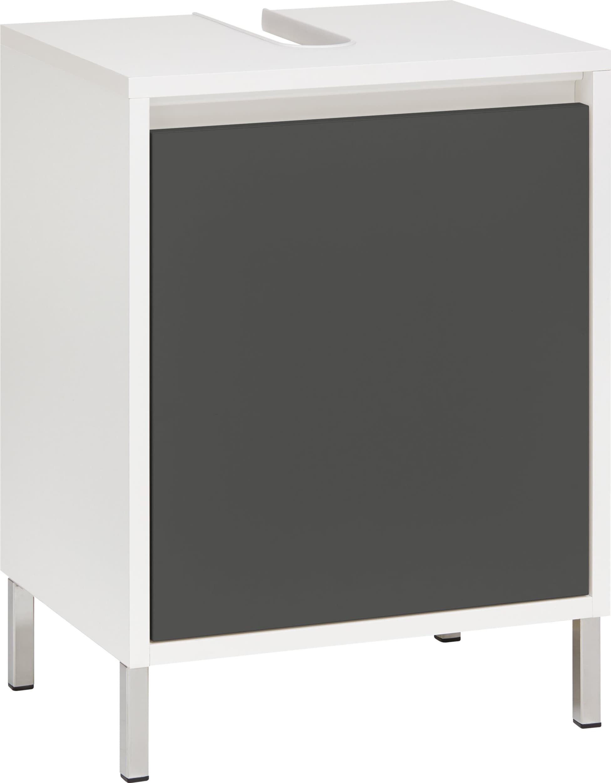 Meuble sous-lavabo SIERRA, Blanc / anthracite, Aggloméré (bois mélangé), 45x35x60, Micasa