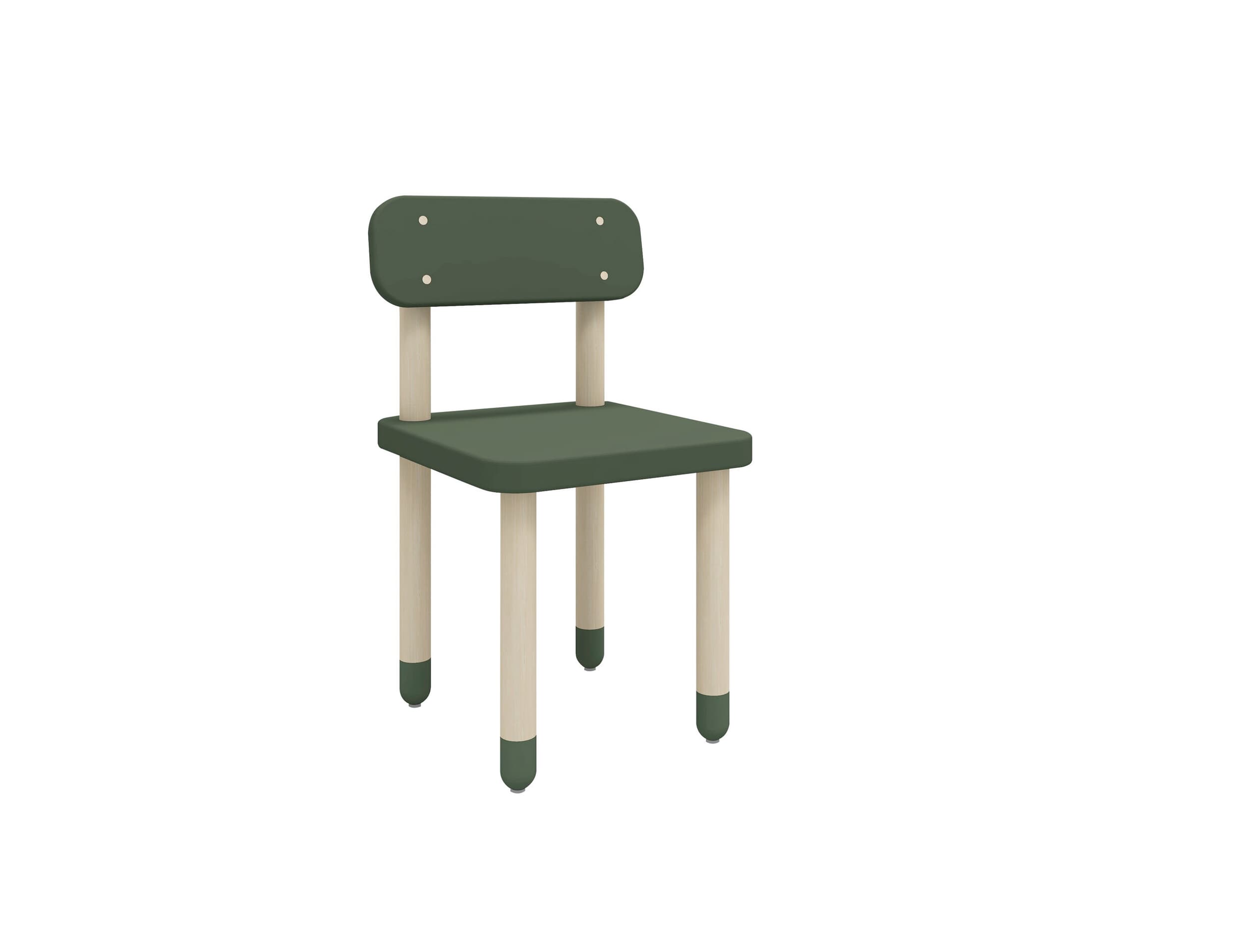 Flexa Chaise pour enfant DOTS, Vert foncé, MDF (bois mélangé), 33.4x32.9x54.1