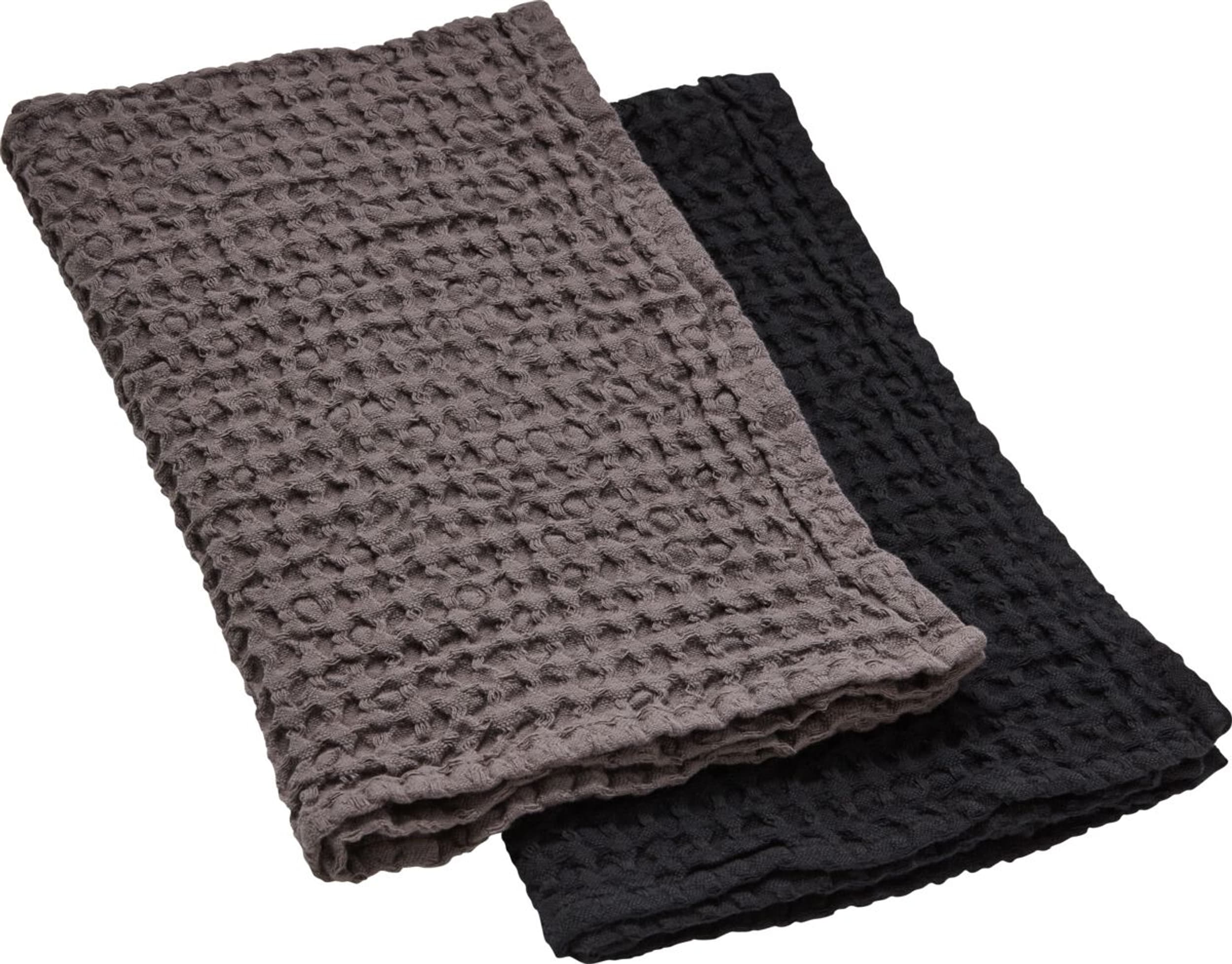 Serviette de cuisine Set BELISARIO, Gris, 50x70, Micasa