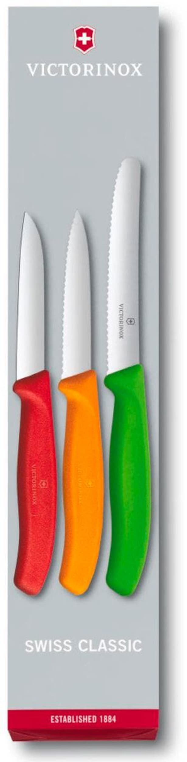 Victorinox Couteau à légumes SWISS CLASSIC, RougeVertOrange