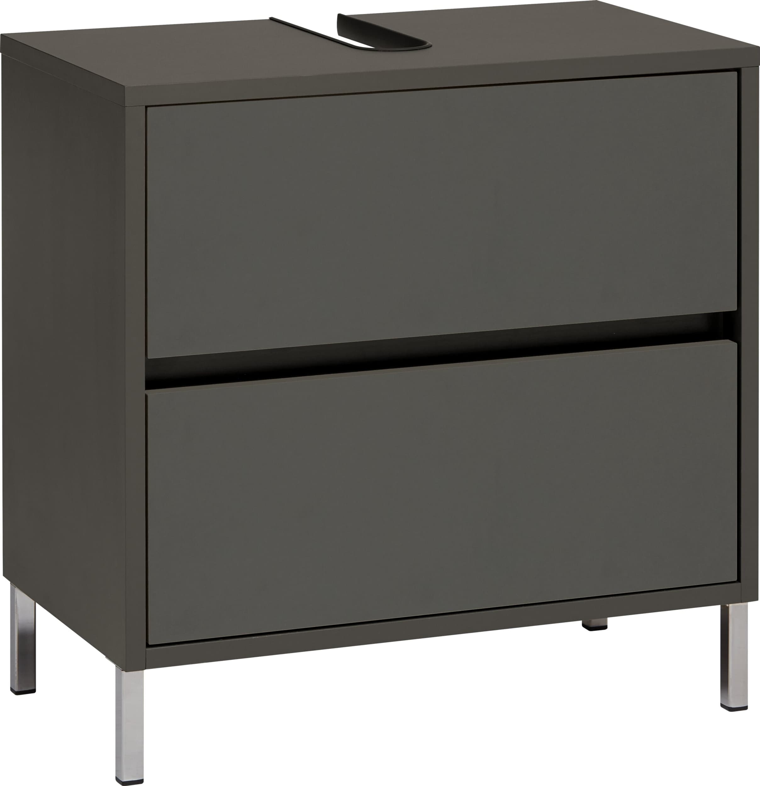 Meuble sous-lavabo SIERRA, Anthracite, Aggloméré (bois mélangé), 60x35x60, Micasa