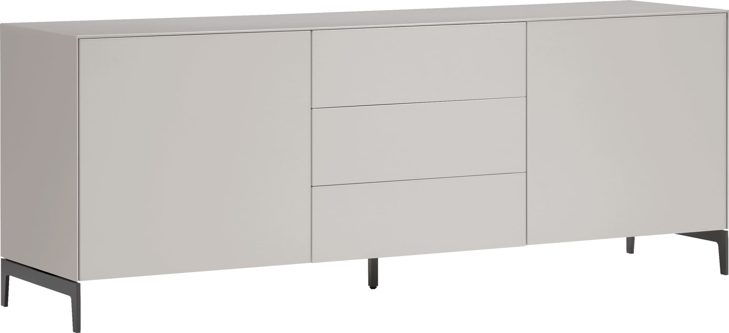 Buffet bas LUX, Gris taupe, MDF (bois mélangé), 180x46x68, Micasa