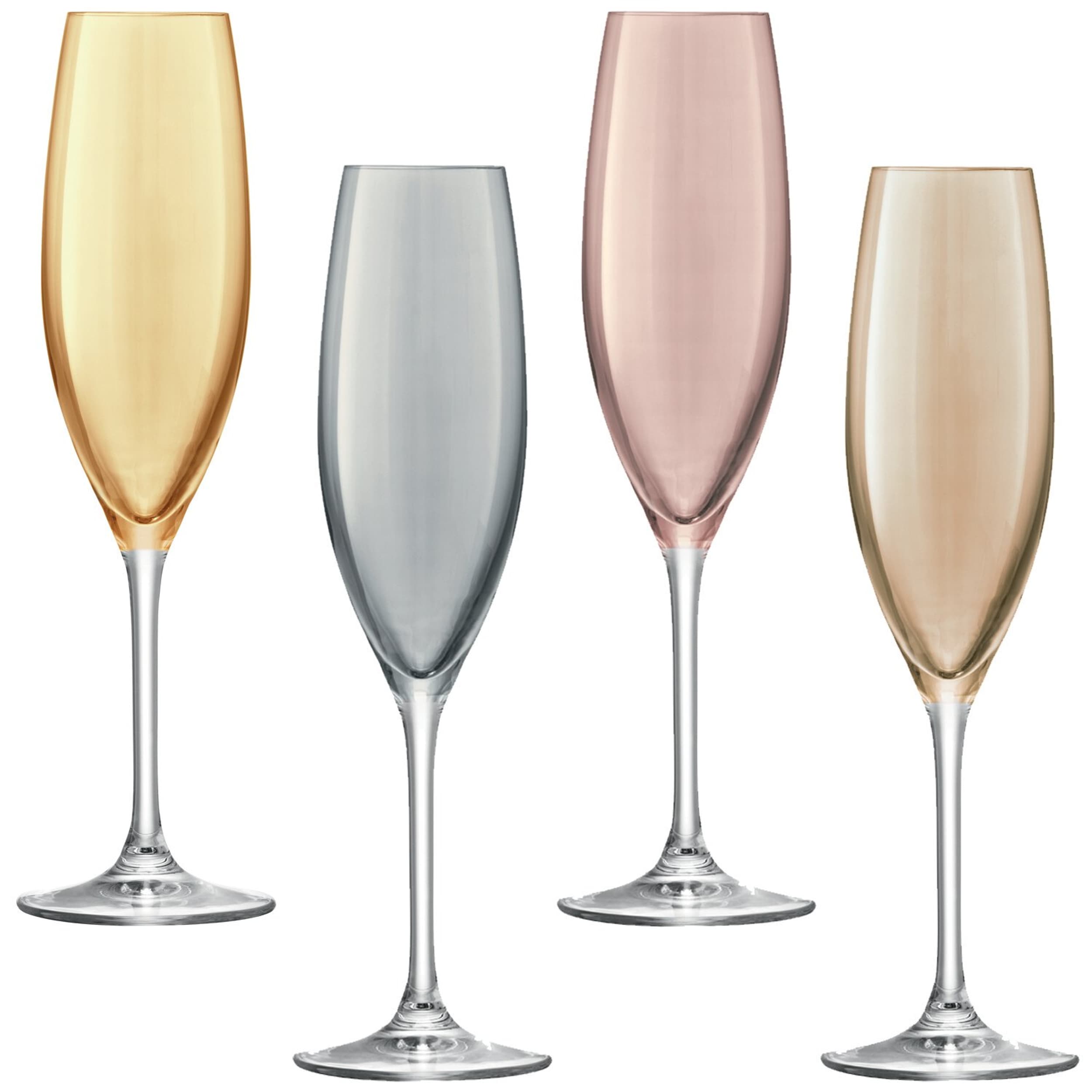 LSA Set de verres à champagne POLKA, Multicouleur, 24x7