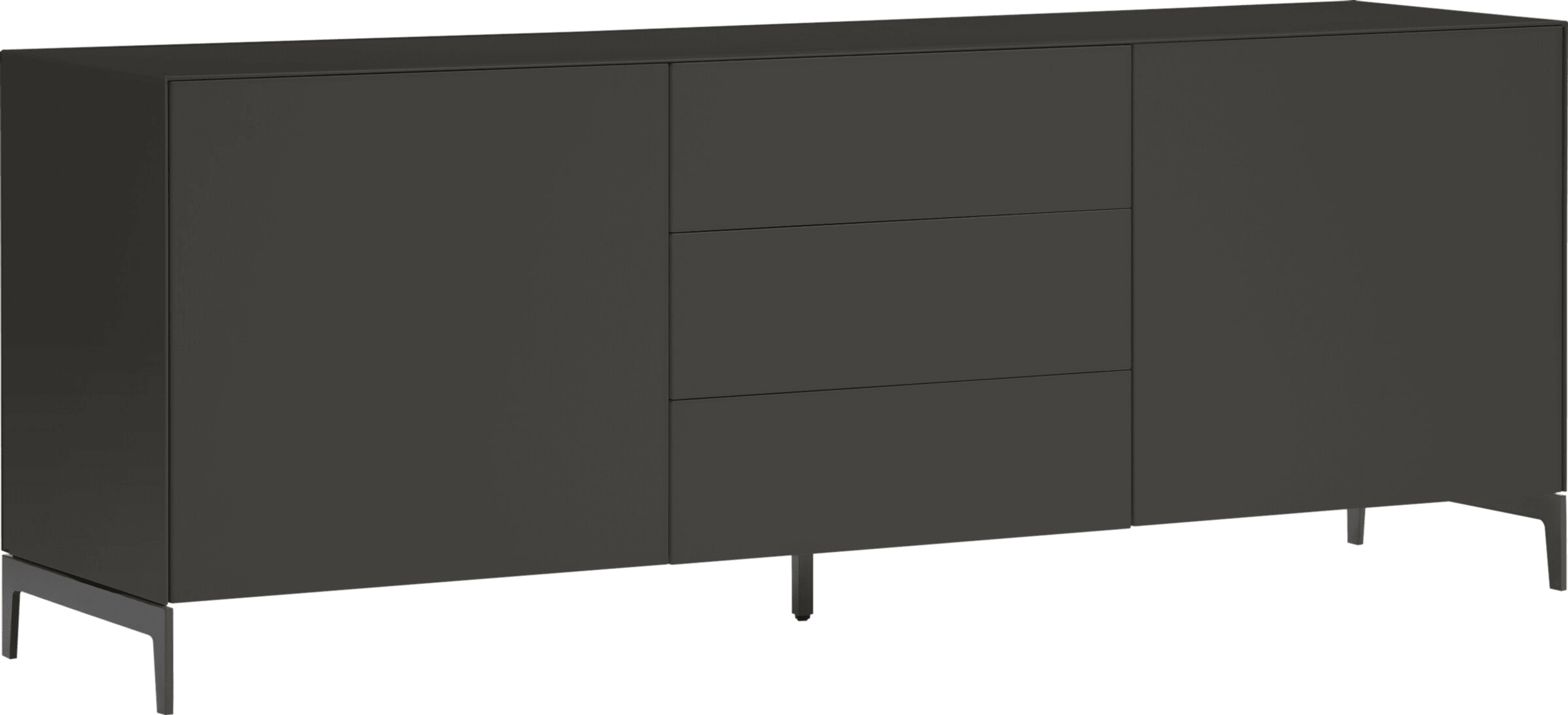 Buffet bas LUX, Anthracite, MDF (bois mélangé), 180x46x68, Micasa