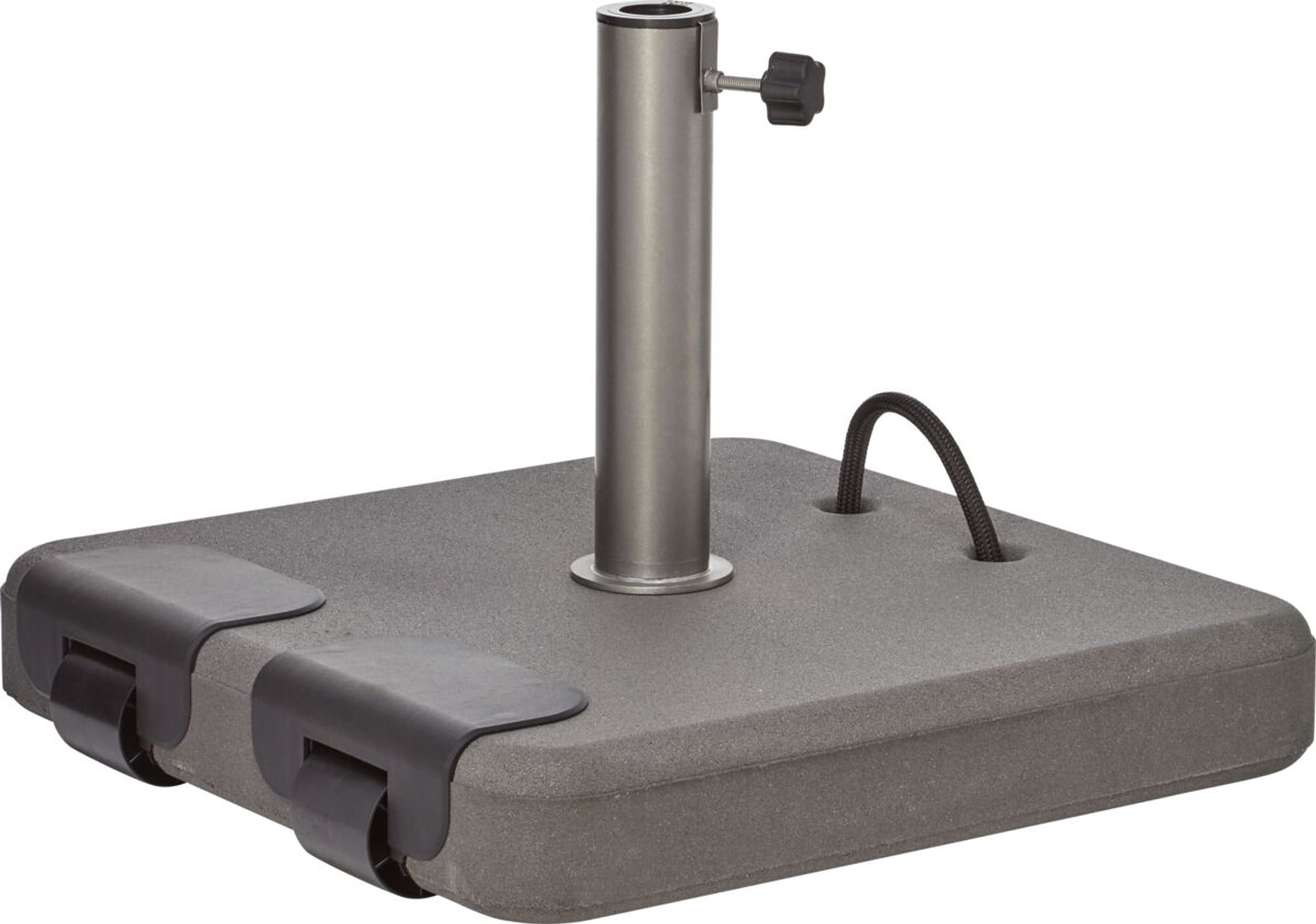 Socle pour parasol CONCRETE, Imitation béton, 52x52x38, Micasa
