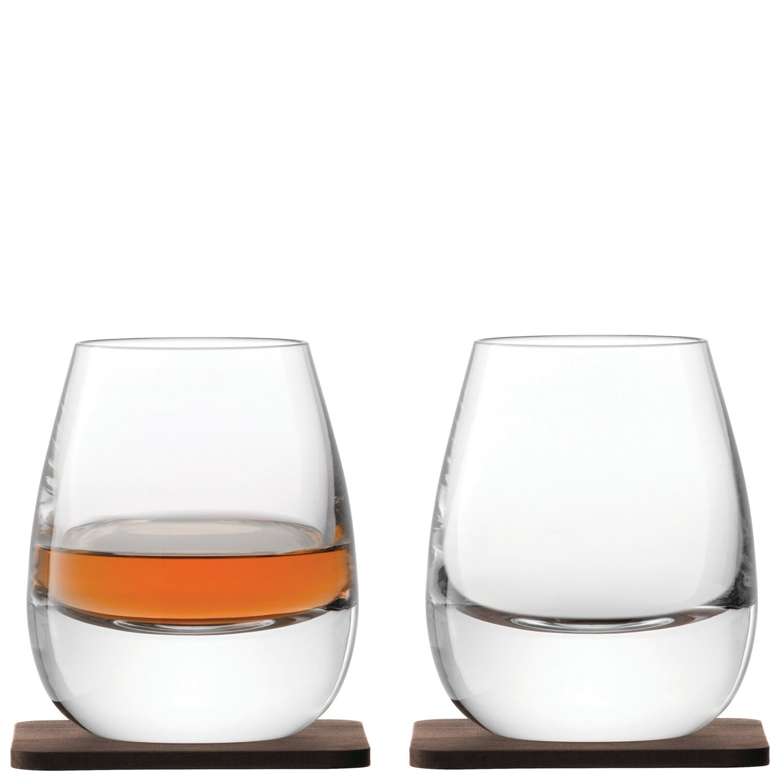 LSA Verre à whisky WHISKY, Brun foncéTransparent, Noyer massif, 10x6.2