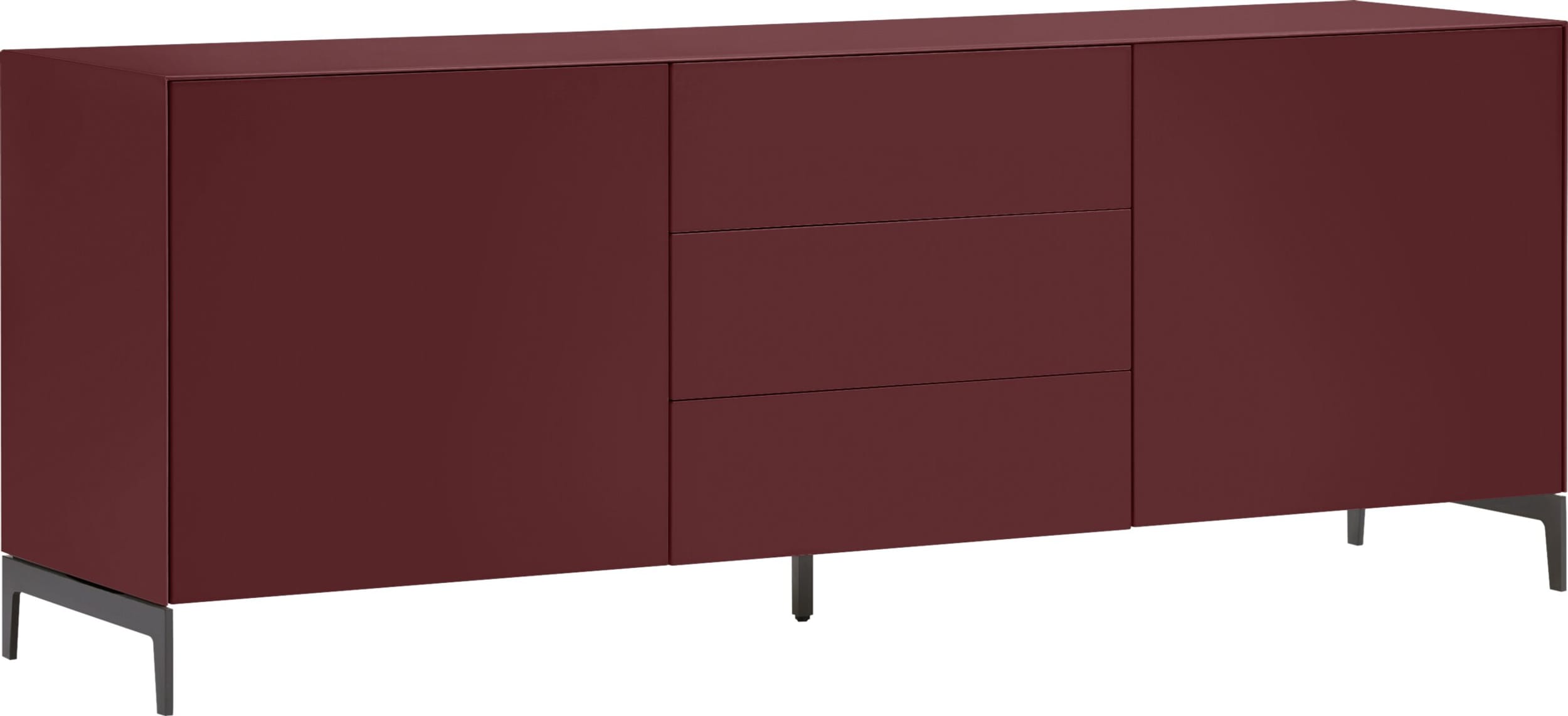 Buffet bas LUX, Rouge foncé, MDF (bois mélangé), 180x46x68, Micasa