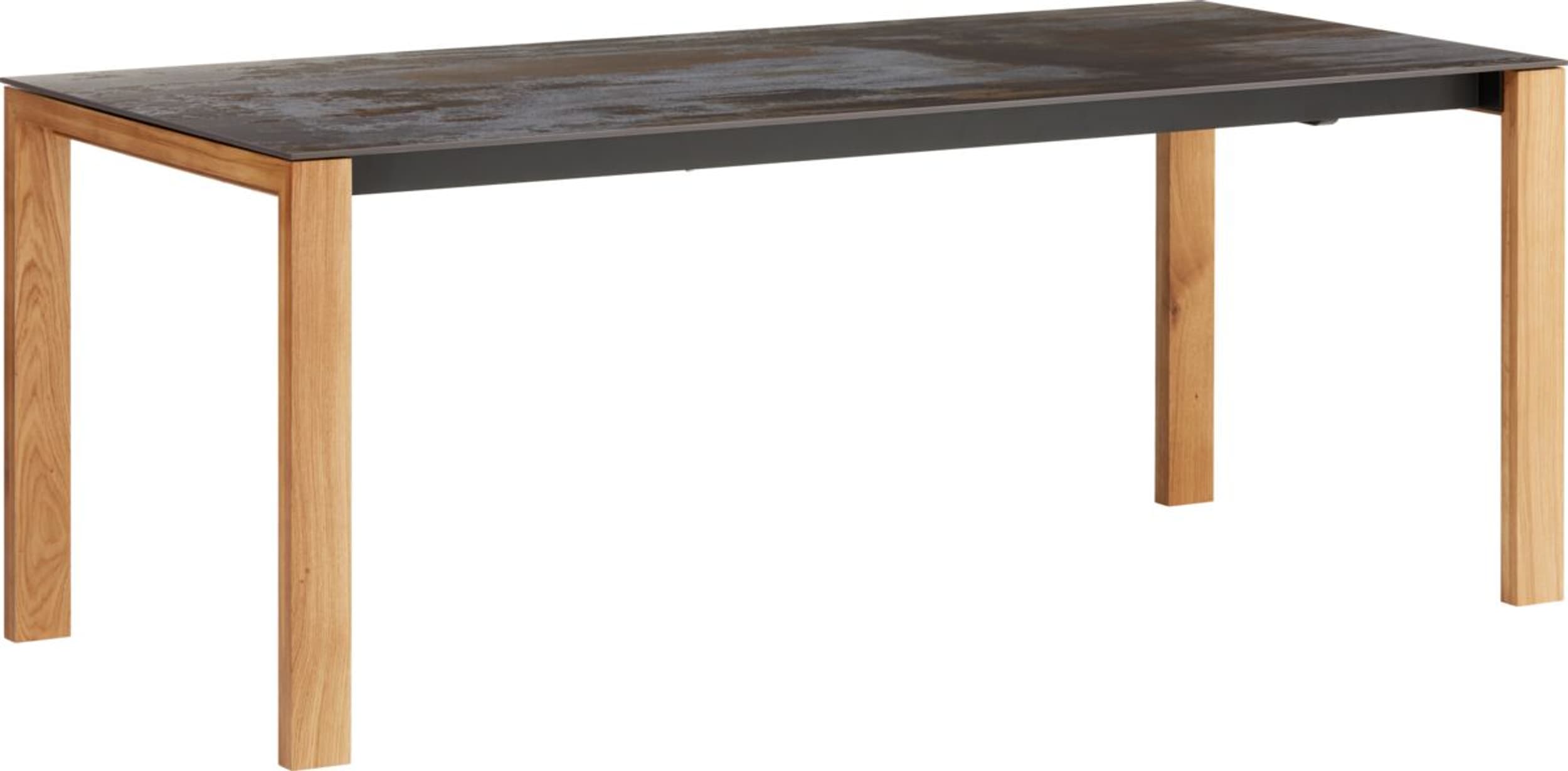Table à rallonge MEDICI, Trilium, Chêne massif, 190x90x75, Micasa