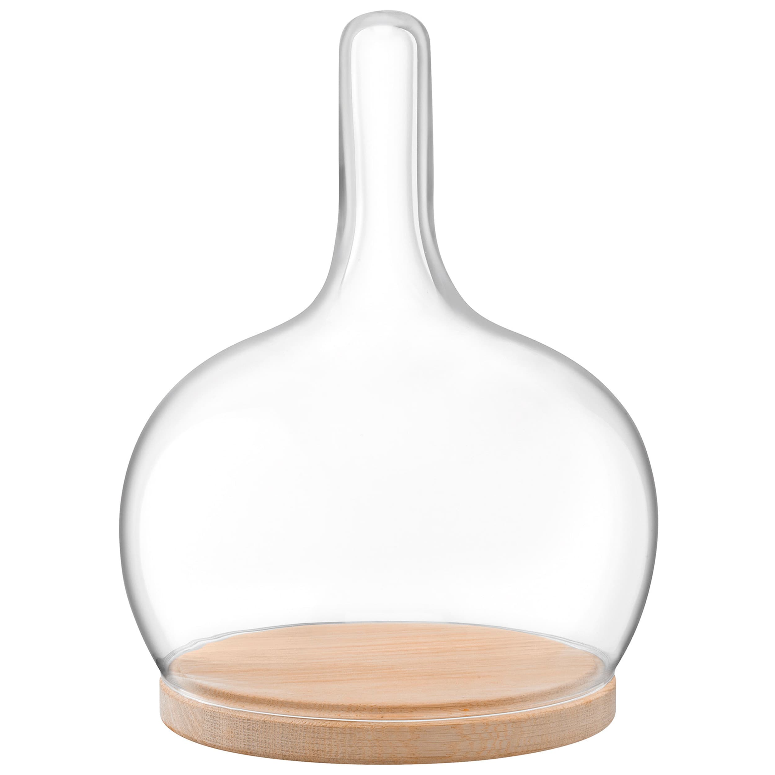 LSA Cloche à fromage CLOCHE, natureTransparent, Chêne, 25.5x19.6