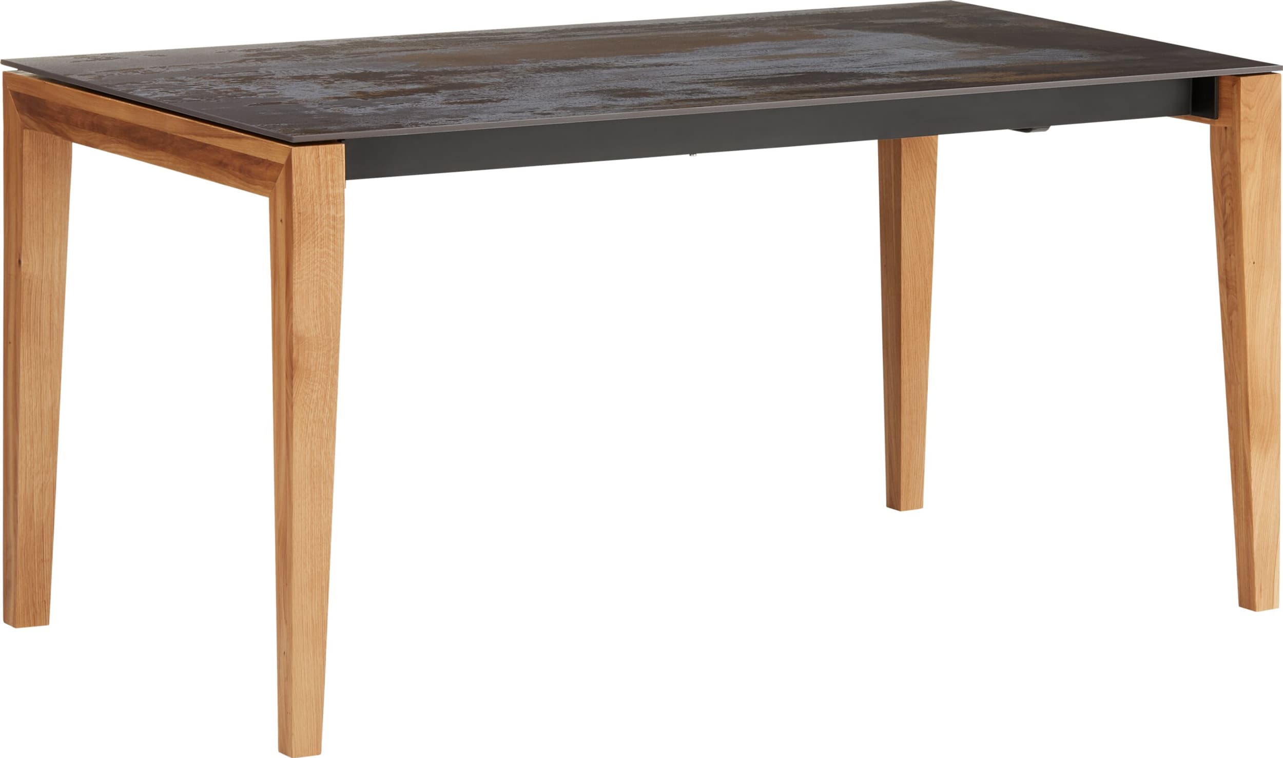 Table à rallonge MEDICI, Trilium, Chêne massif, 150x90x75, Micasa