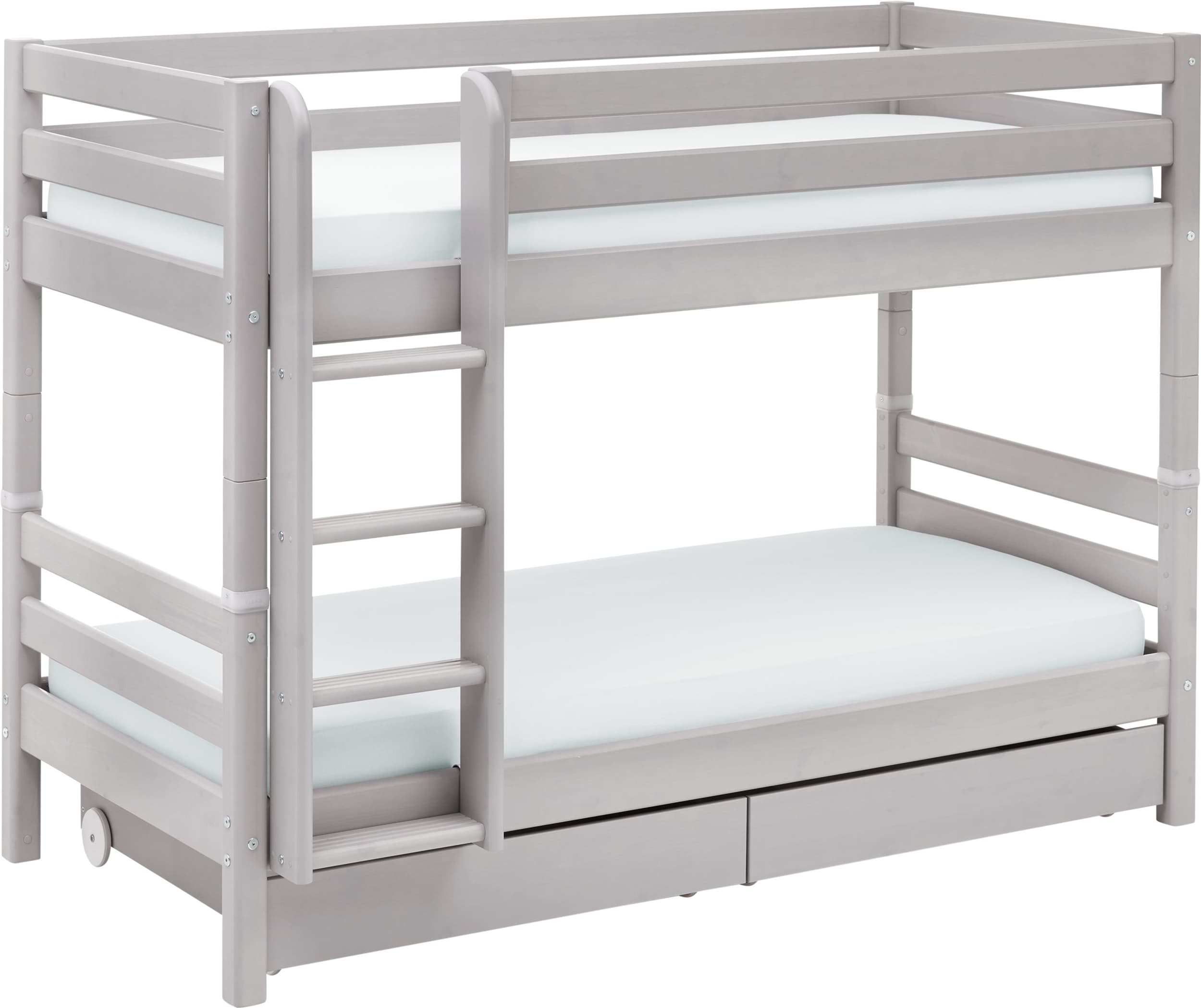 Flexa Lit superposé CLASSIC, Gris, Pin massif, 110x210x154