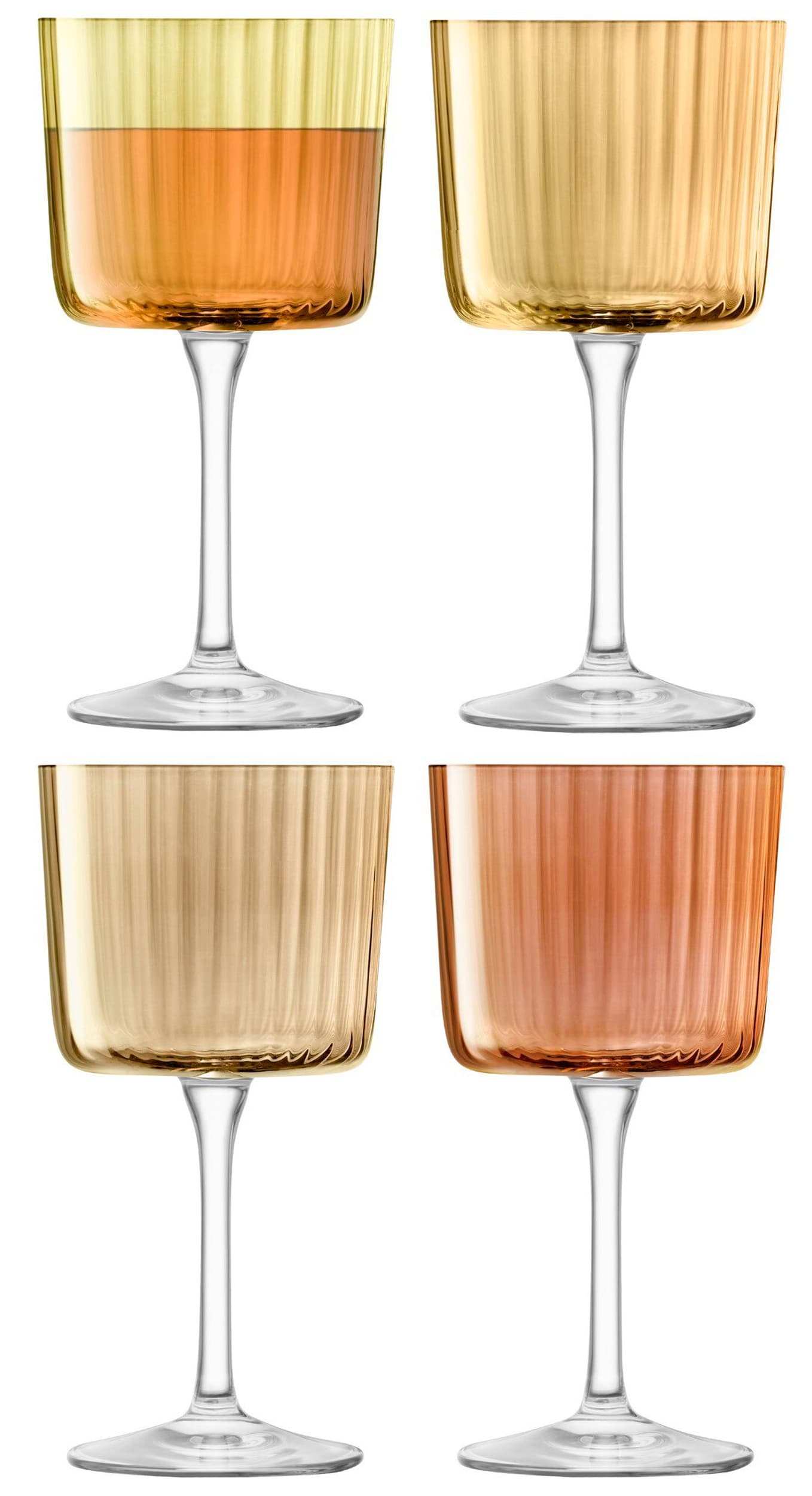 LSA Set de verres a vin GEMS, Jaune, 15.5x8