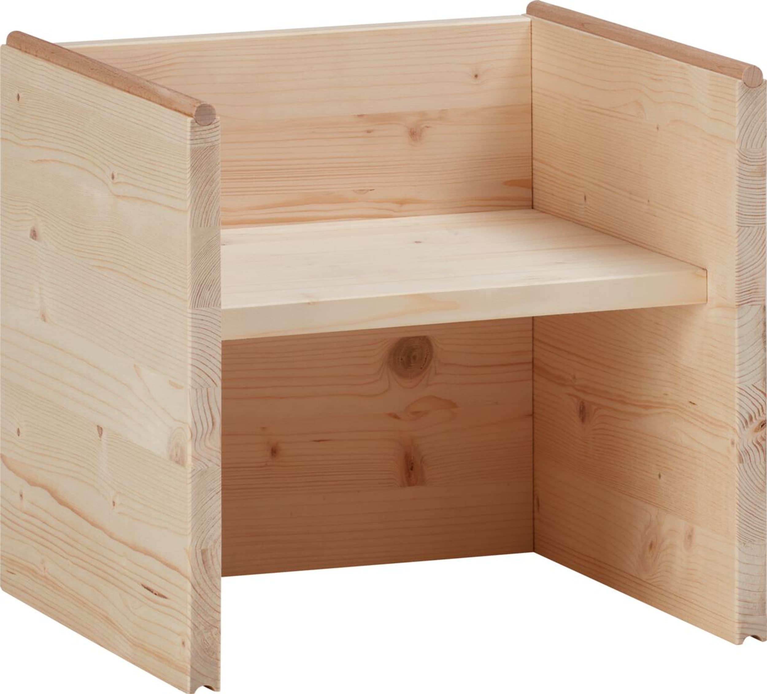 Chaise pour enfant empilable JON, Nature brut, Épicéa massif, 31.5x29.5x30.5, Micasa