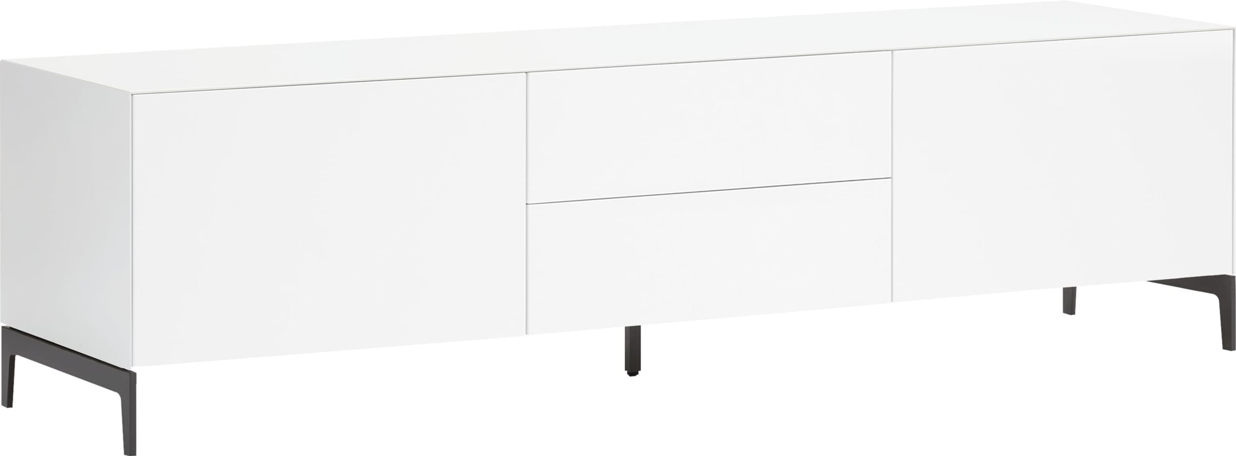 Buffet bas LUX, Blanc, MDF (bois mélangé), 180x46x49.5, Micasa