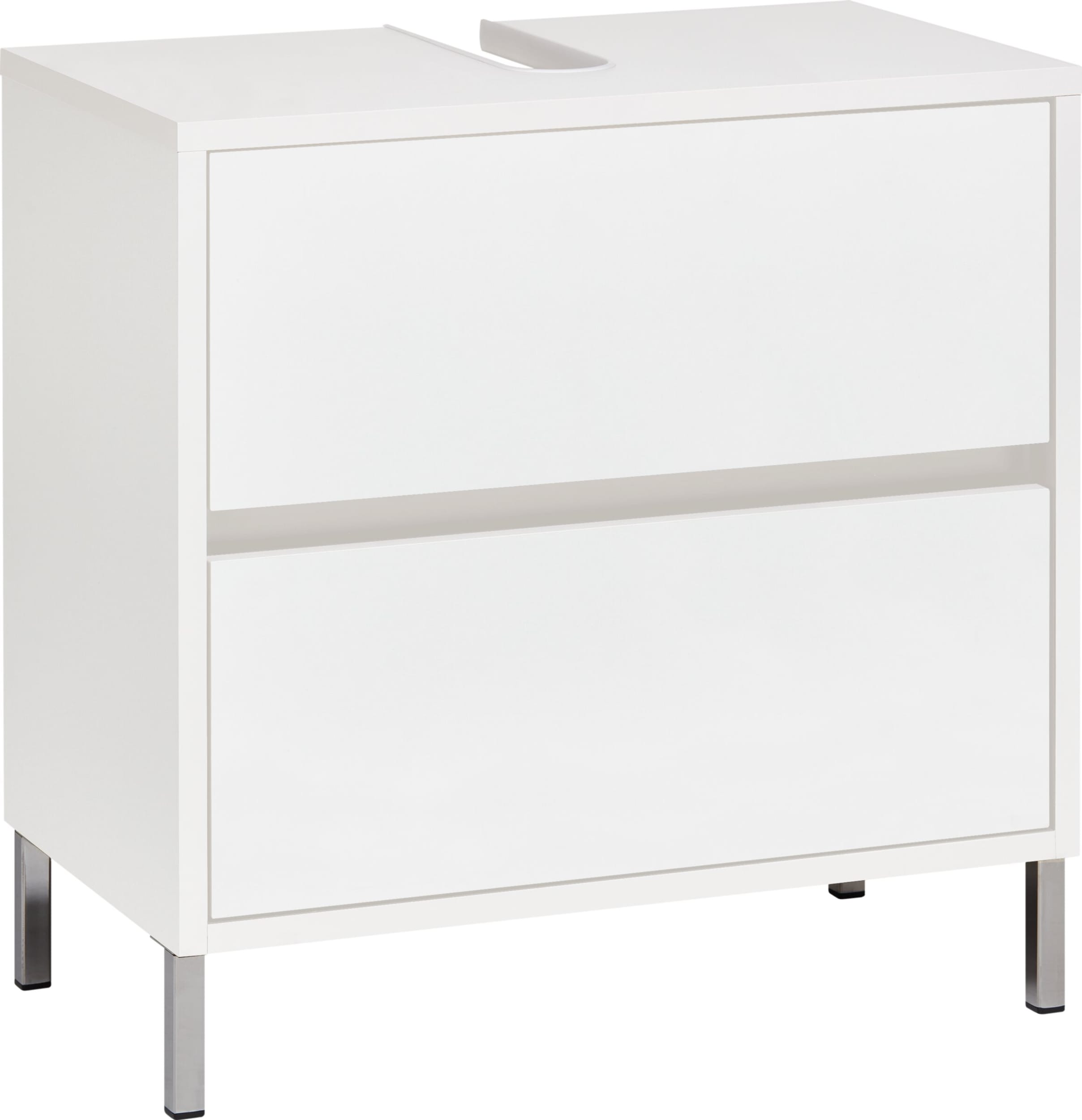 Meuble sous-lavabo SIERRA, Blanc, Aggloméré (bois mélangé), 60x35x60, Micasa