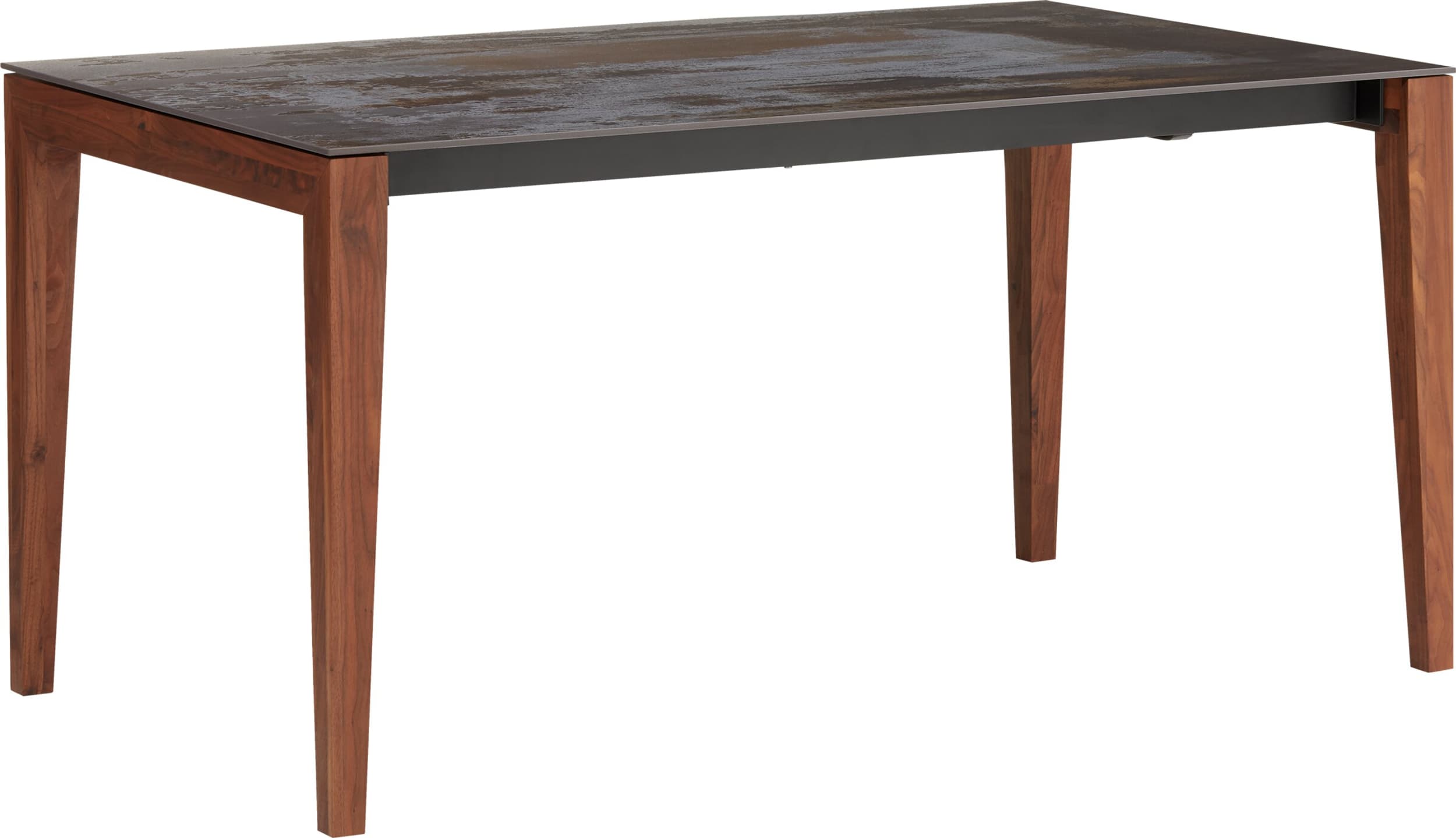 Table à rallonge MEDICI, Trilium, Noyer massif, 150x90x75, Micasa