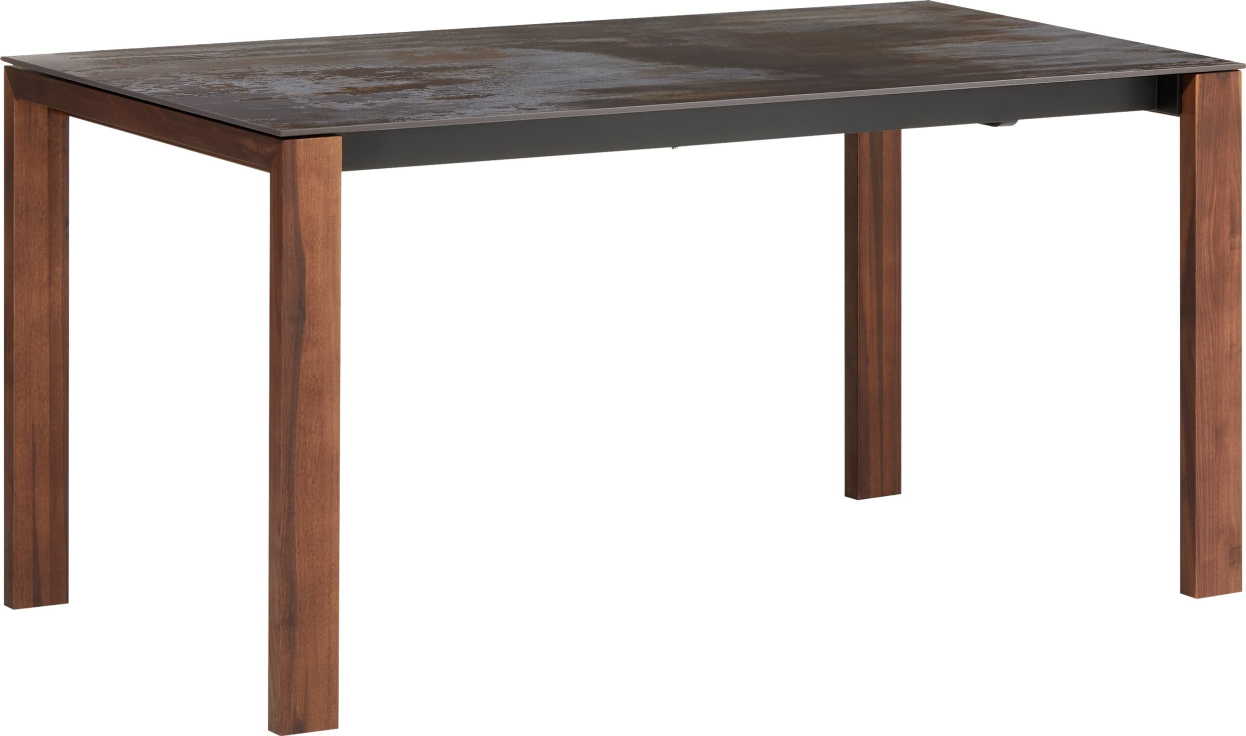 Table à rallonge MEDICI, Trilium, Noyer massif, 150x90x75, Micasa