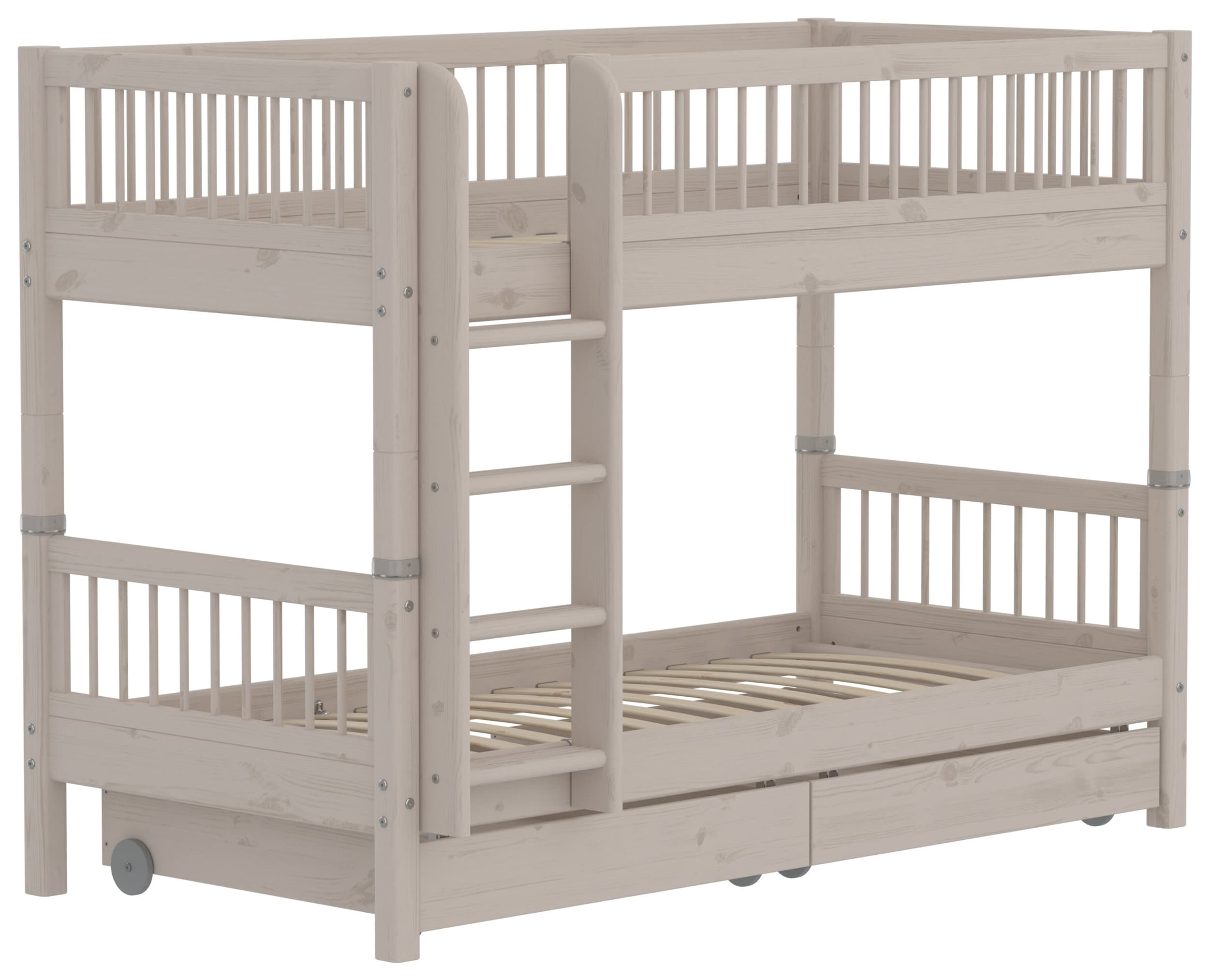 Flexa Echelle droite lit superposé CLASSIC, Gris, Pin massif, 110x210x154