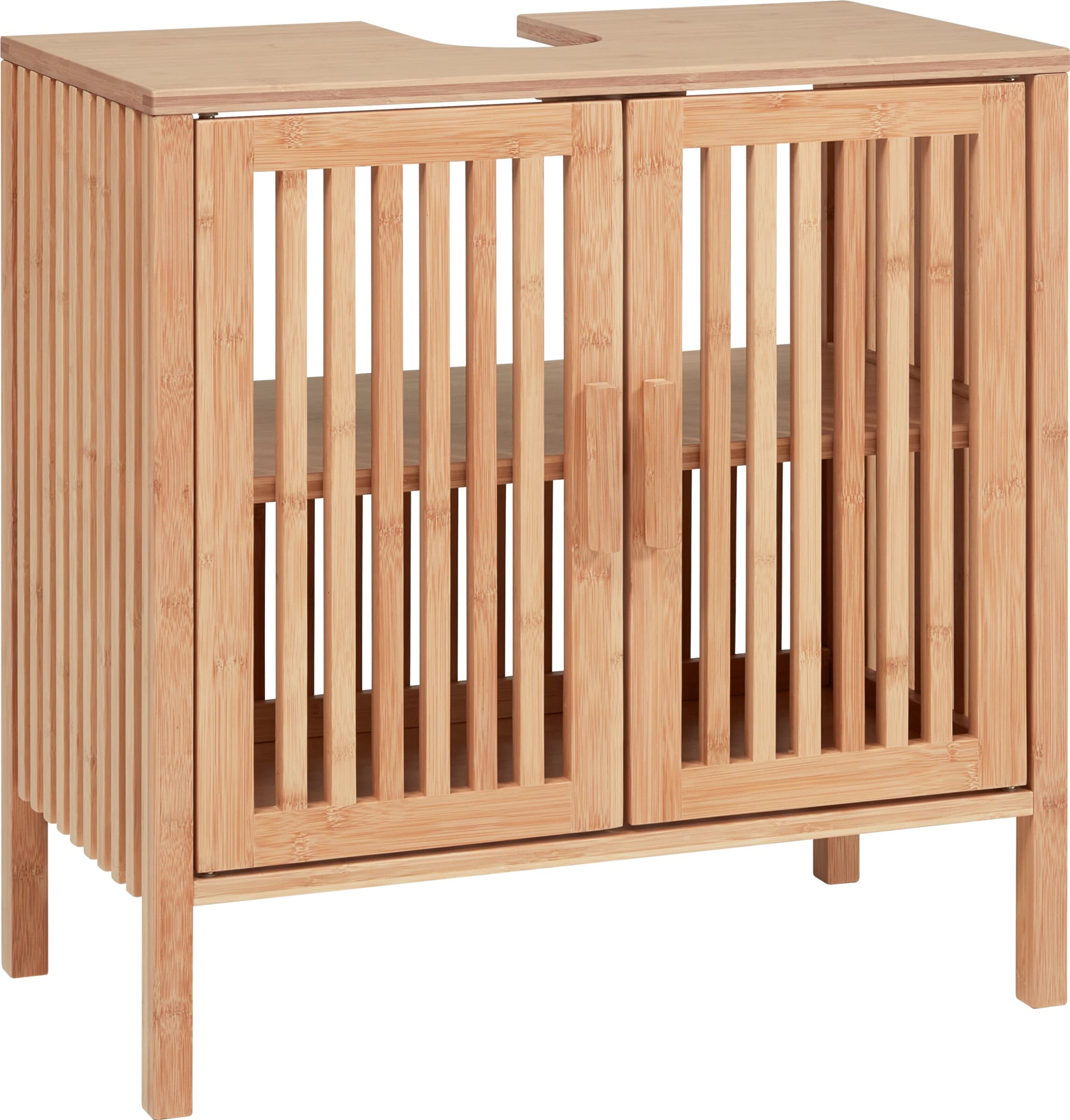 Meubles sous-lavabo TED, Naturel, Bambou, 60x33x60, Micasa