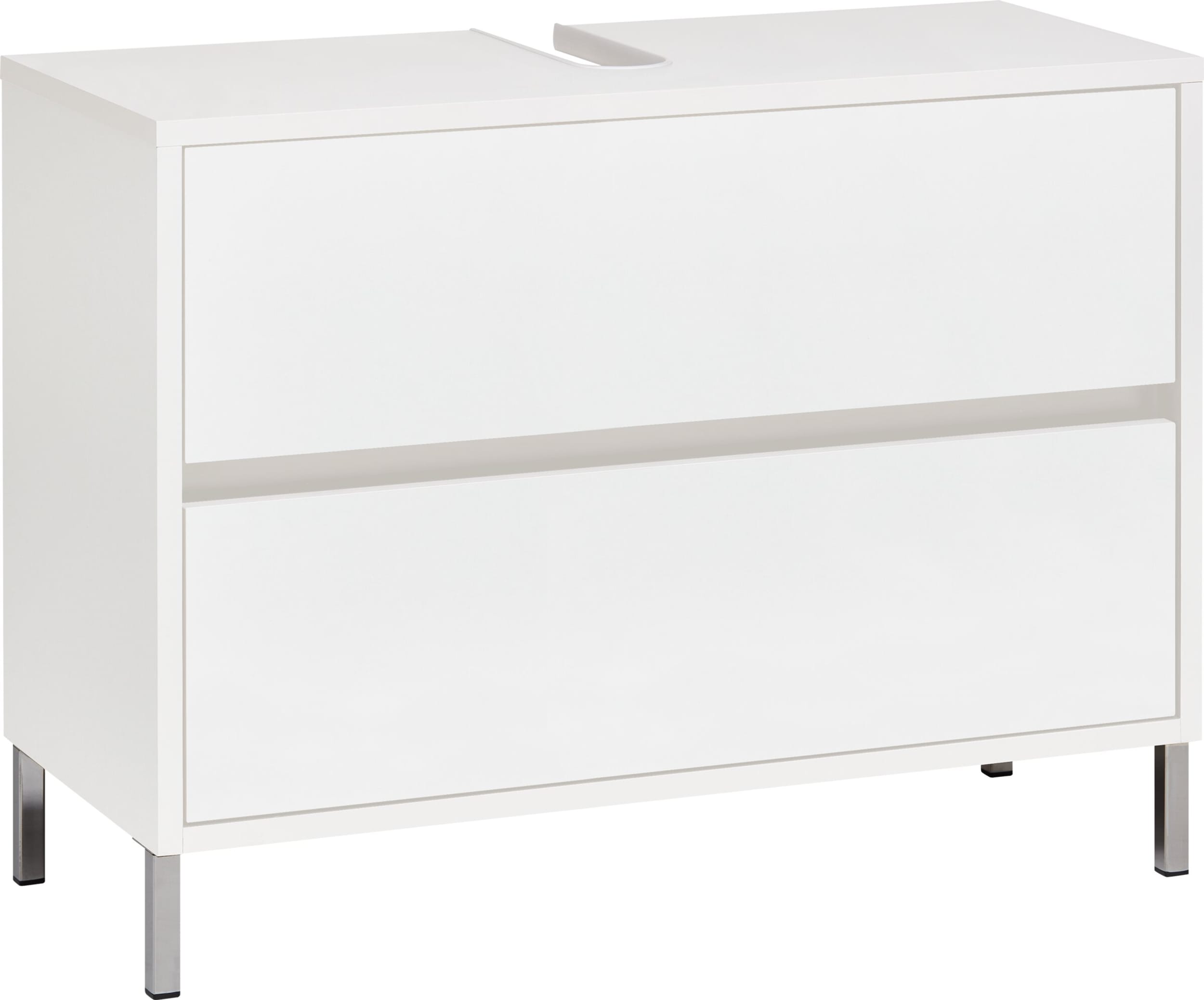 Meuble sous-lavabo SIERRA, Blanc, Aggloméré (bois mélangé), 80x35x60, Micasa