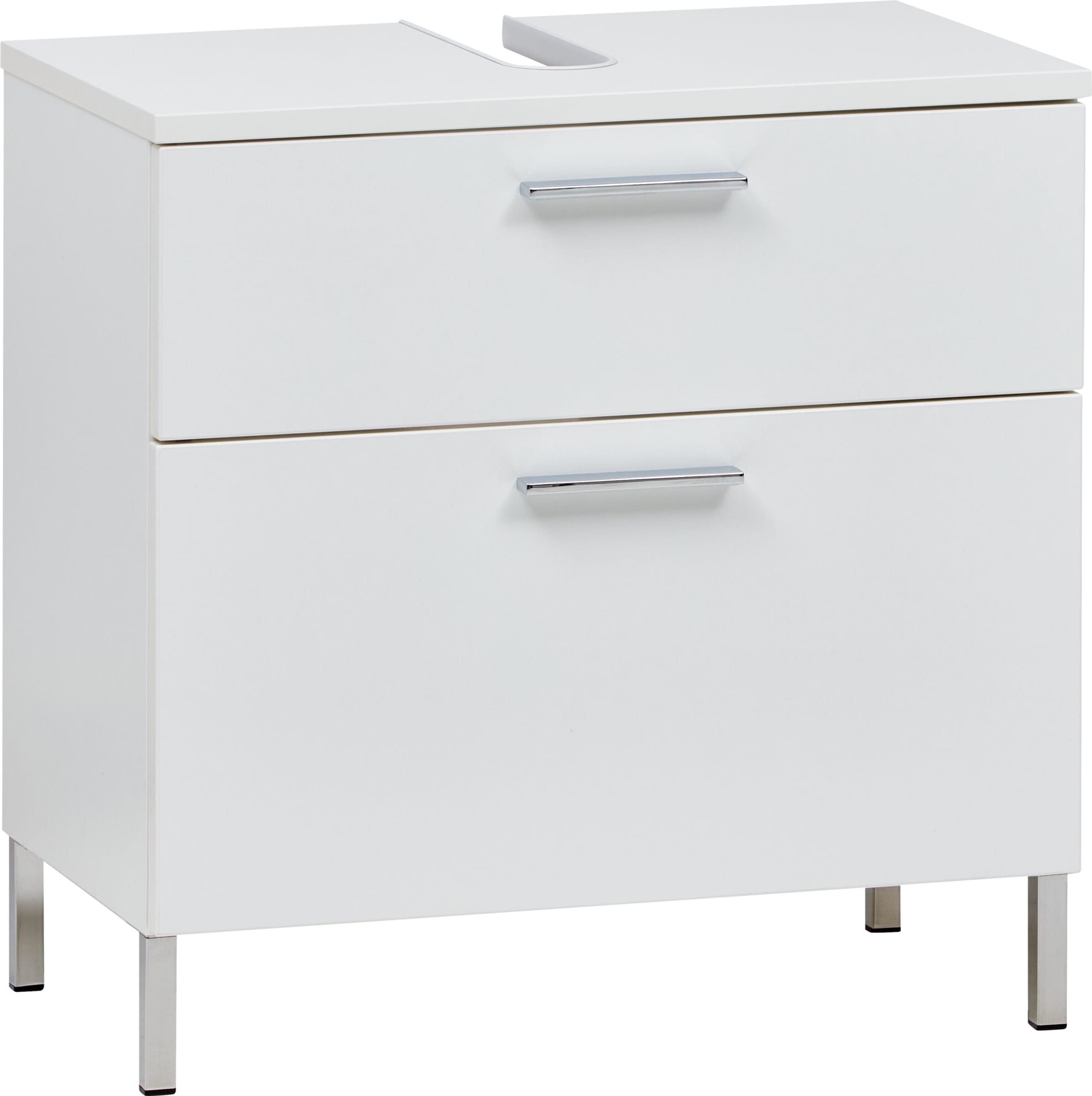 Meubles sous-lavabo FERNANDEZ, Blanc, Aggloméré (bois mélangé), 60.2x35x60, Micasa