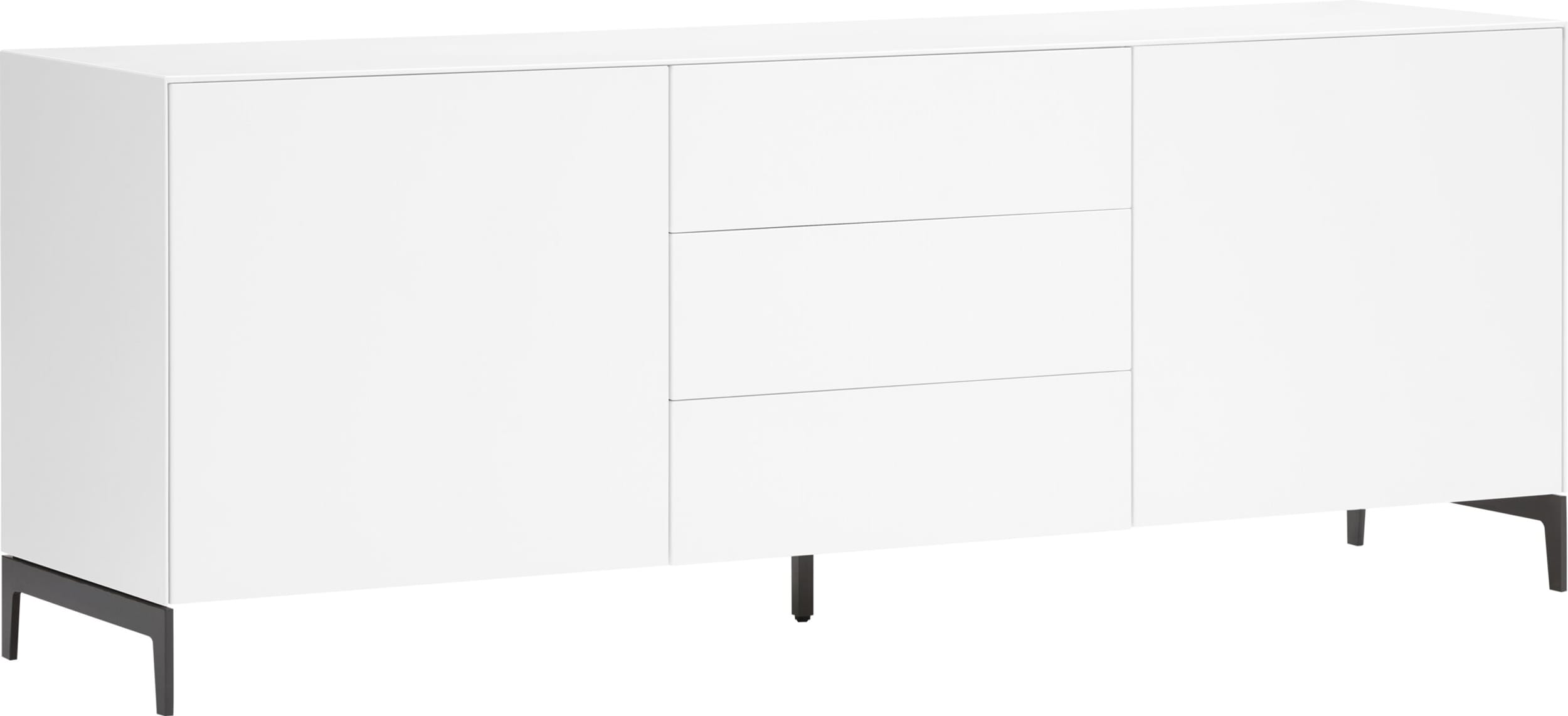 Buffet bas LUX, Blanc, MDF (bois mélangé), 180x46x68, Micasa