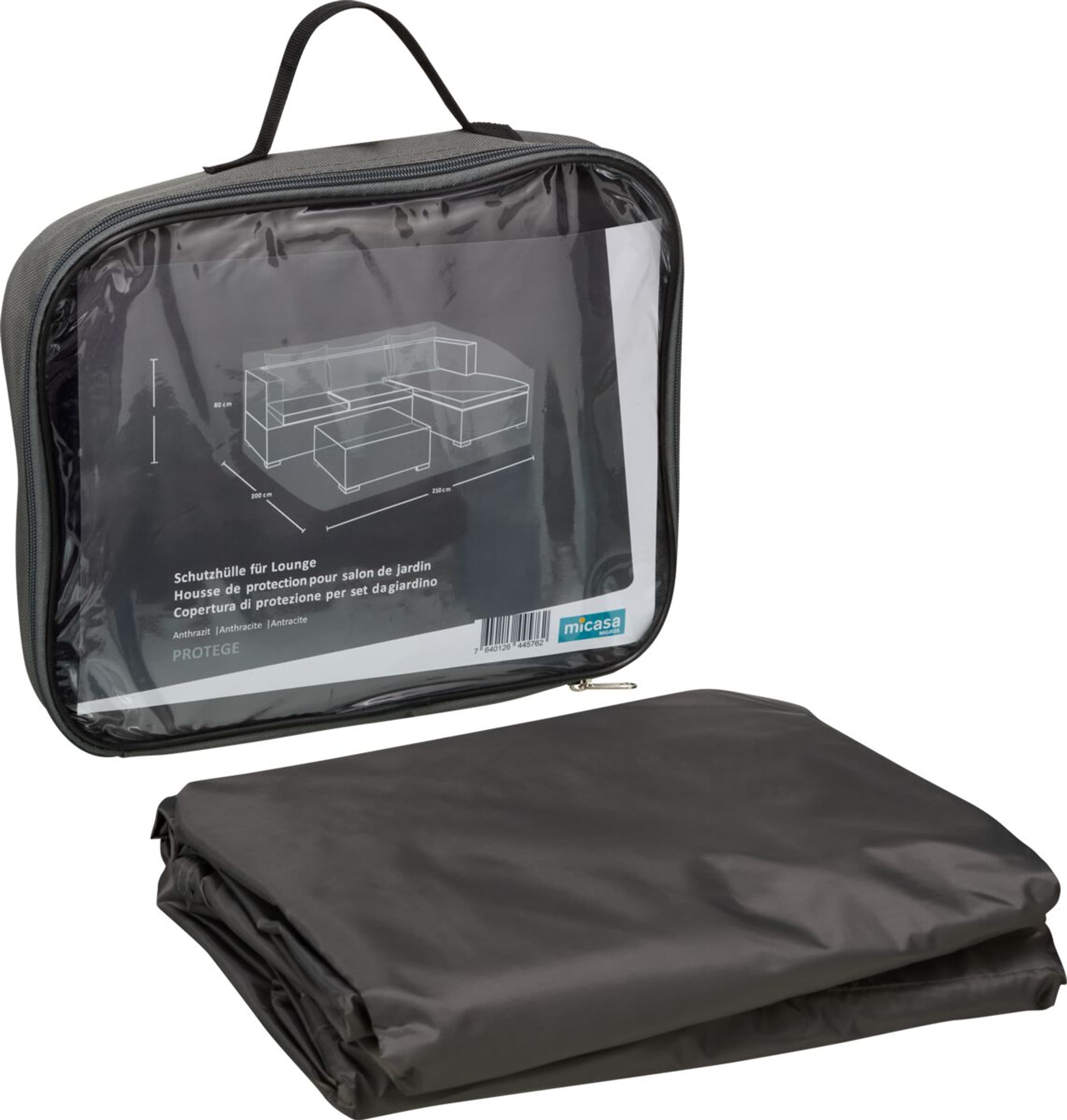 Housse de protection Lounge PROTEGE, Anthracite, 210x200x80, Micasa