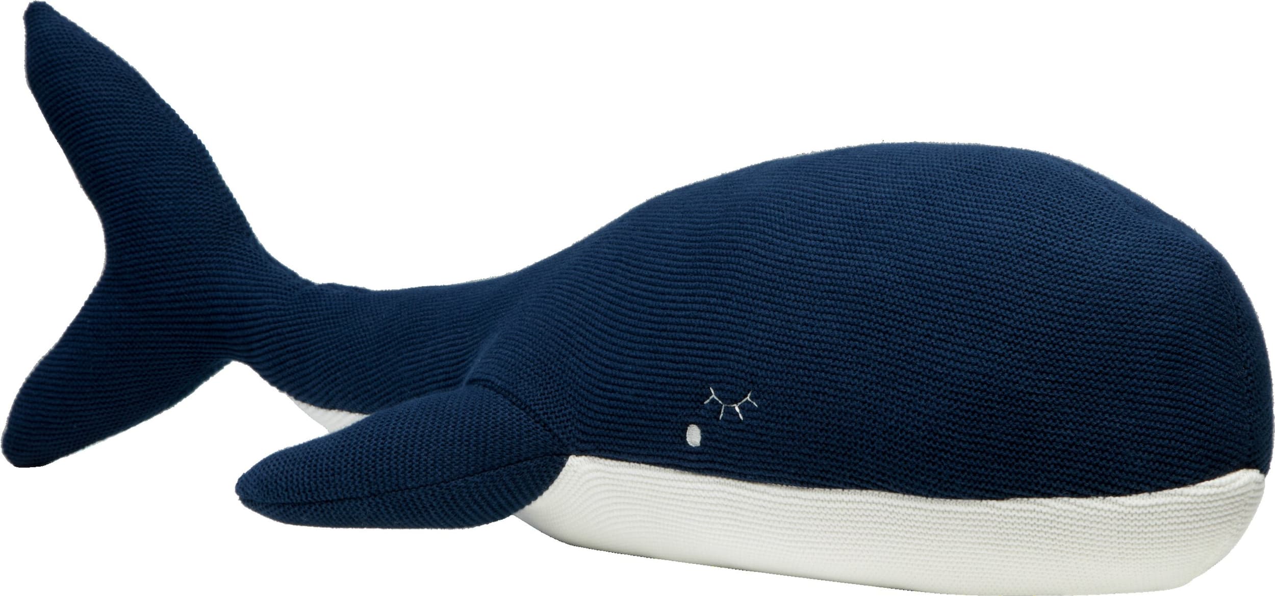 Peluche BALLENA, Bleu, Revêtement en 100% coton, 85x35x23, Micasa