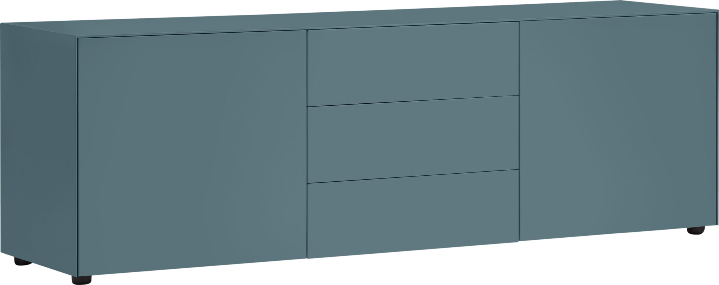 Buffet bas LUX, Bleu moyen, MDF (bois mélangé), 180x46x56, Micasa