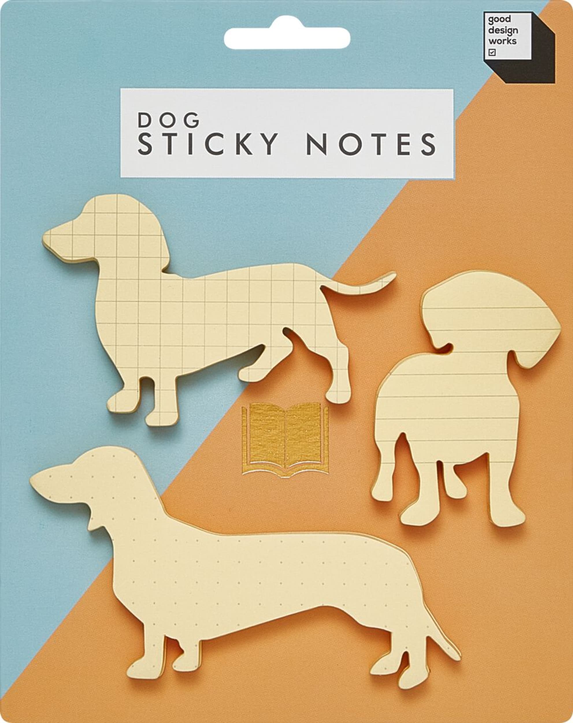 Notes autocollants DOG, Jaune, 14x18, Micasa