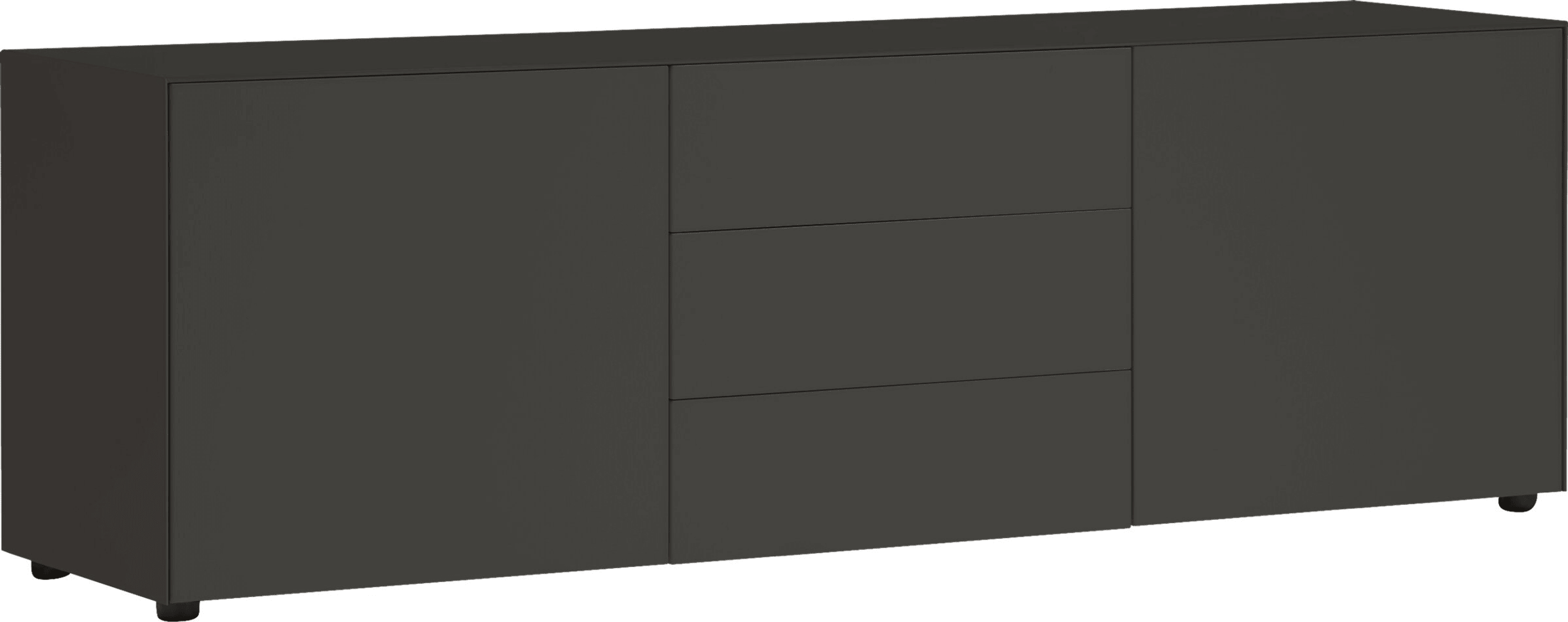 Buffet bas LUX, Anthracite, MDF (bois mélangé), 180x46x56, Micasa