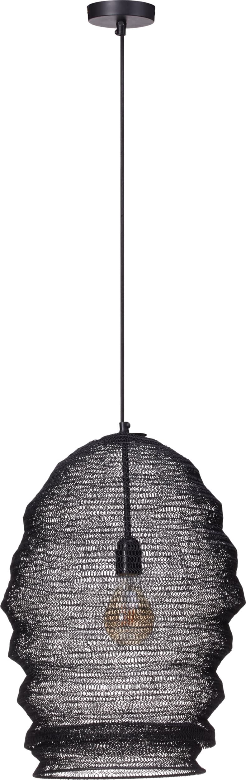 Lampe à suspension ROBERTO, Noir, 33x33x210, Micasa