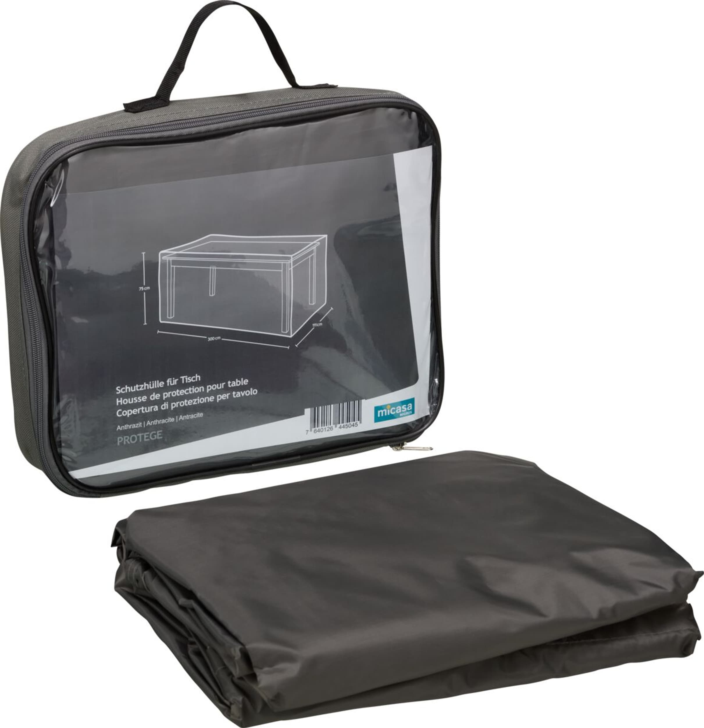 Housse de protection table PROTEGE, Anthracite, 300x111x75, Micasa
