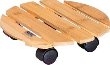 Support à Roulettes Pour Pot De Fleurs AQUA SPLASH – Bois Massif FSC Turquoise, Intérieur/Extérieur, Charge 120 Kg
