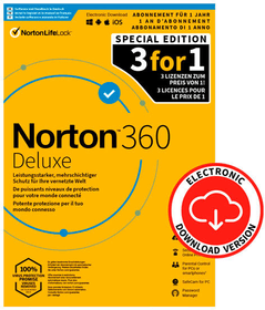Norton Security 360 Deluxe 25GB 3For1 Device 12mt - ESD Digital (ESD) Security 360 Deluxe 25GB 3For1 Device 12mt - ESD Digital (ESD) Norton 785300155785 Bild Nr. 1