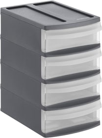 SYSTEMIX Tower XS Schubladenbox 4 Schübe, Kunststoff (PP) BPA-frei, anthrazit Schubladenbox Rotho 604052100000 Bild Nr. 1