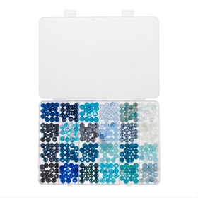 Glasperlen-Schmuckset blau sortiert Glasperlen-Schmuckset blau sortiert 608110300000 Bild Nr. 1
