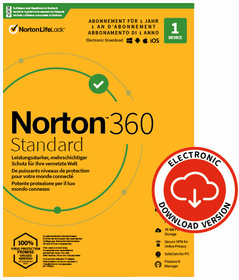 Norton Security 360 Standard with 10GB 1 Device - PC/Mac/Android/iOS - ESD Digital (ESD) Security 360 Standard with 10GB 1 Device - PC/Mac/Android/iOS - ESD Digital (ESD) Norton 785300155781 Photo no. 1