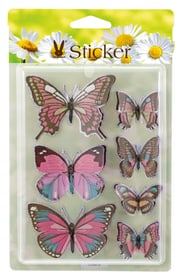 Schmetterling-Sticker Sticker Geroma 657794600000 Farbe Rosa Grösse B: 9.0 cm x T: 7.0 x H: 4.5 cm Bild Nr. 1