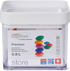 M-Topline STORE Boîte à provisions 0.5L STORE Boîte à provisions 0.5L M-Topline 703728700001 Couleur Transparent, Blanc Dimensions L: 10.0 cm x P: 10.0 cm x H: 8.4 cm Photo no. 1