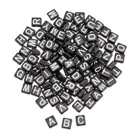 Cubes en plastique avec trou alphabet noir/blanc 608108700000 Photo no. 1