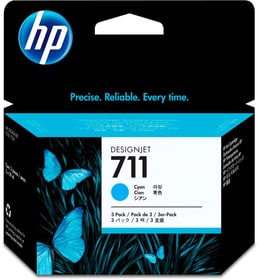 HP 711 CZ134A 3er-Pack cyan Tintenpatrone 711 CZ134A 3er-Pack cyan Tintenpatrone HP 795849700000 Bild Nr. 1